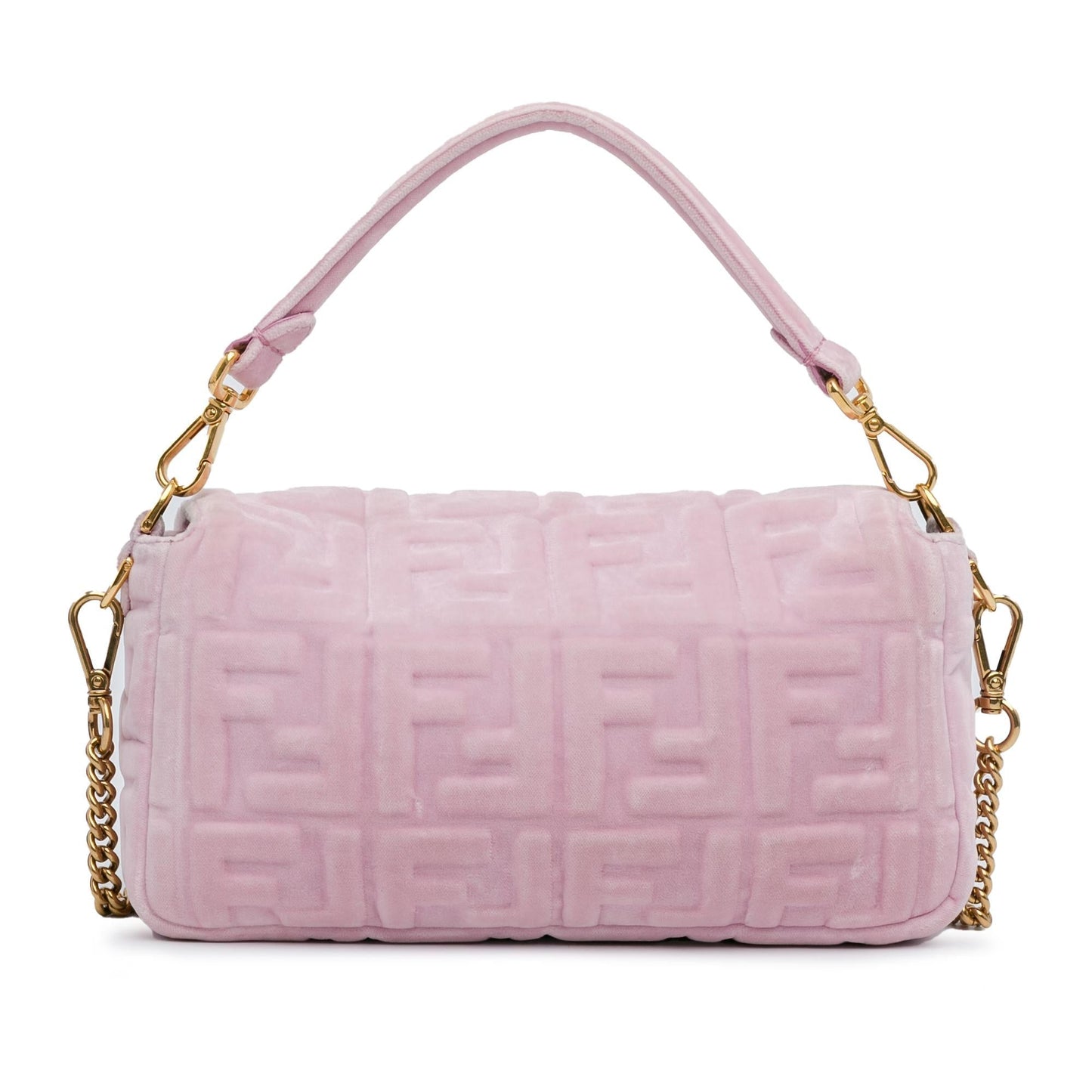 Fendi Velvet Zucca Embossed Baguette Satchel (eV17vo)
