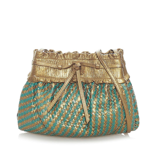 Fendi Woven Leather Bucket Bag (33268)
