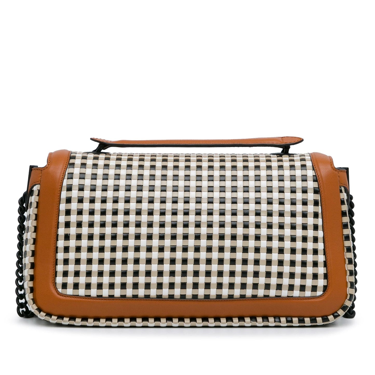 Fendi Woven Leather Chain Baguette Satchel (DfXa2v)