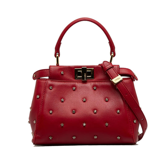 Fendi XS Studded Crystal Stars Peekaboo Iconic Satchel (qwNGea)