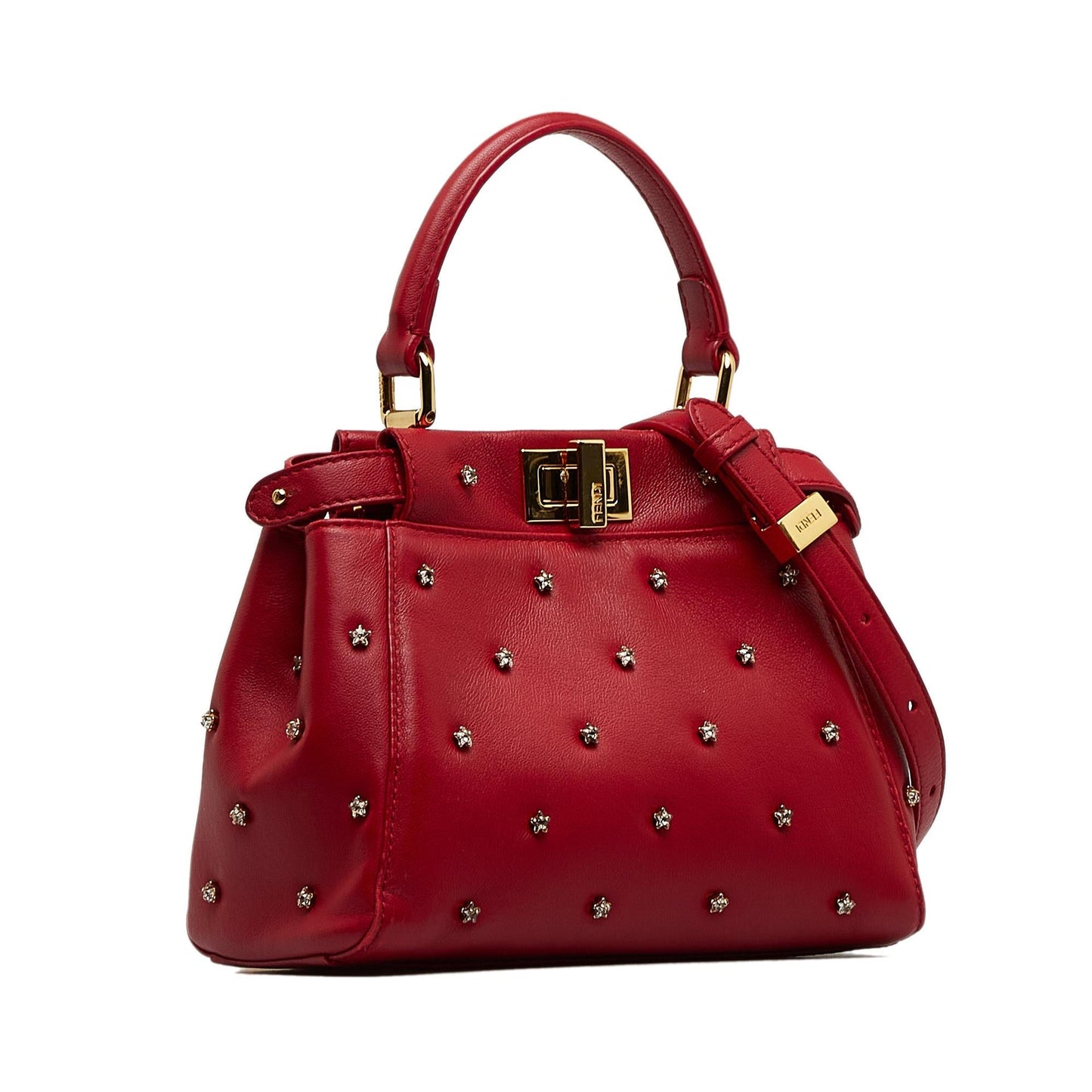 Fendi XS Studded Crystal Stars Peekaboo Iconic Satchel (qwNGea)