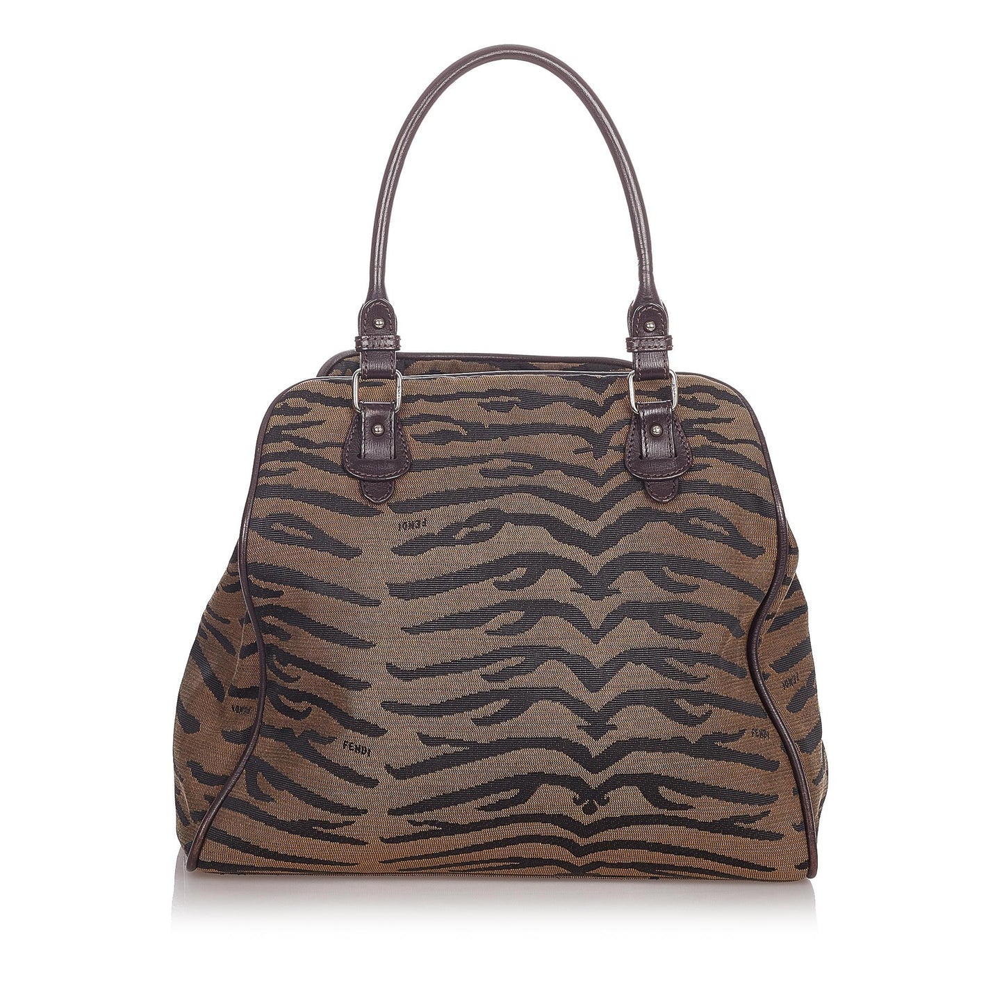 Fendi Zebra Print Canvas Handbag (23929)