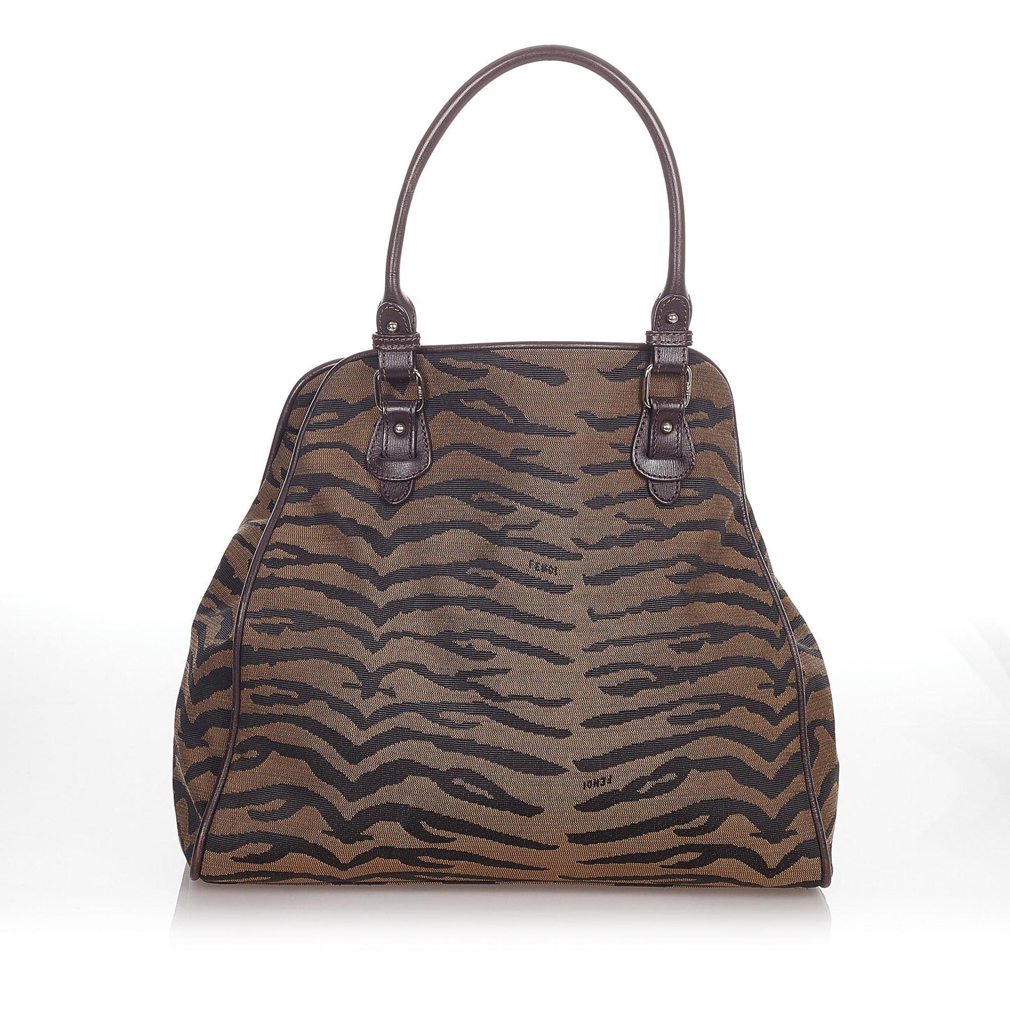 Fendi Zebra Print Canvas Handbag (23929)