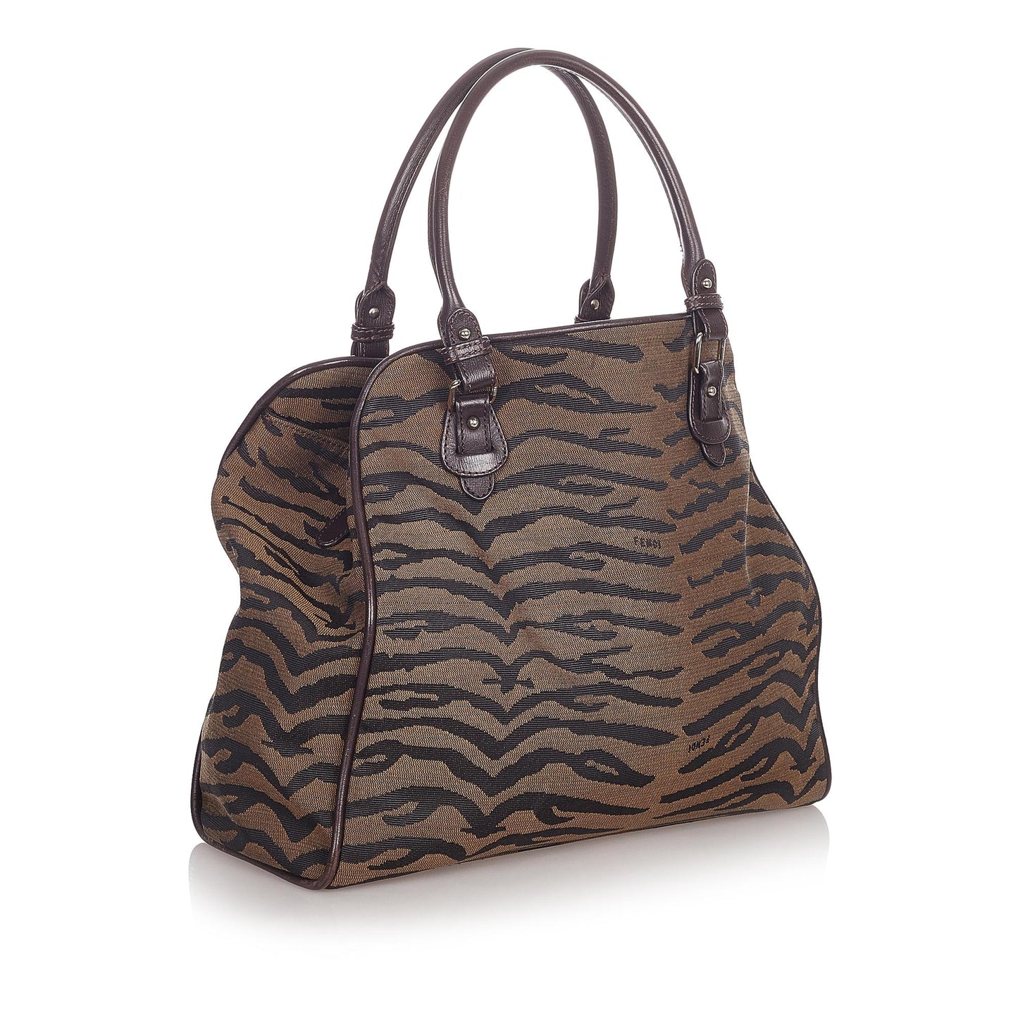Fendi Zebra Print Canvas Handbag (23929)
