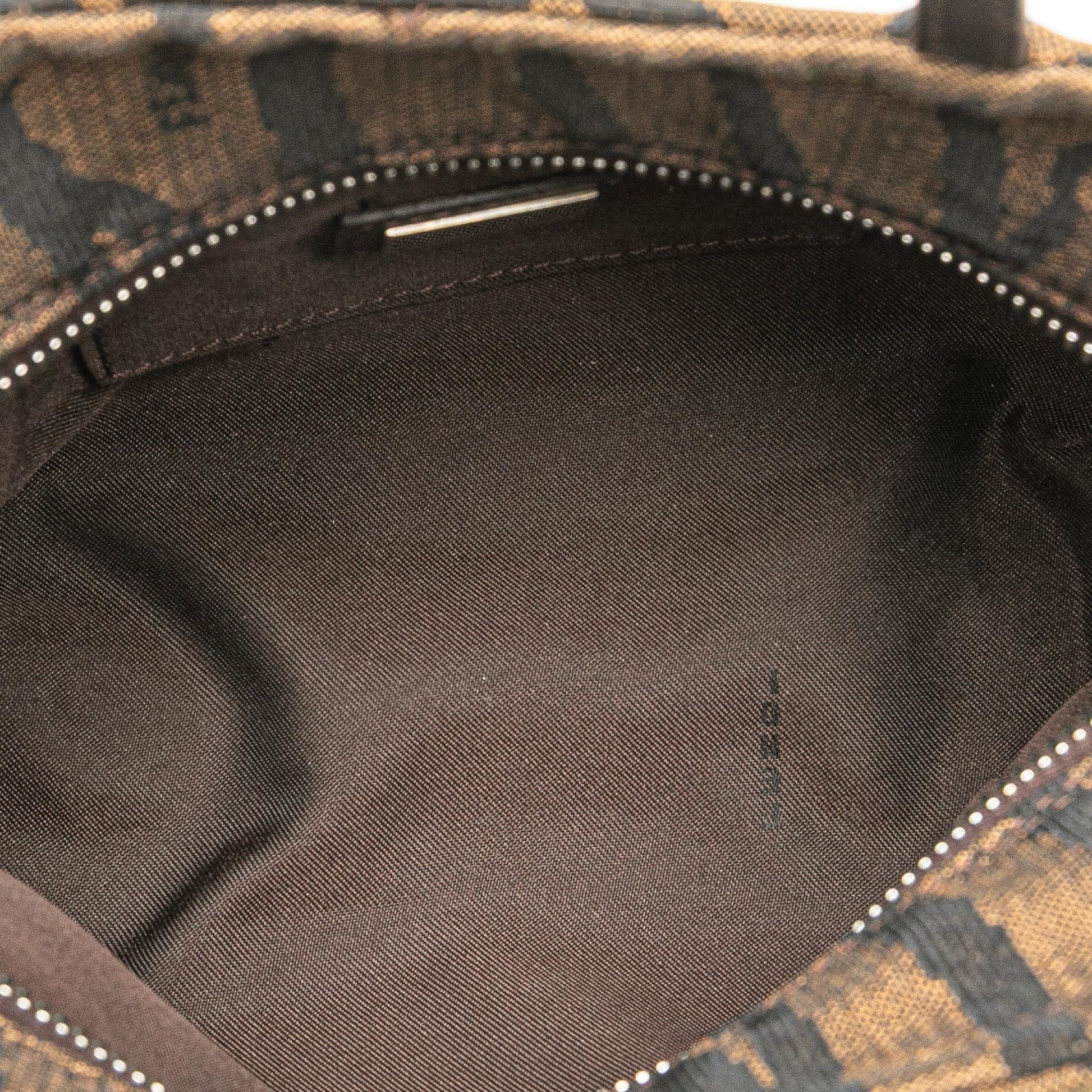 Fendi Zebra Print Canvas Handbag