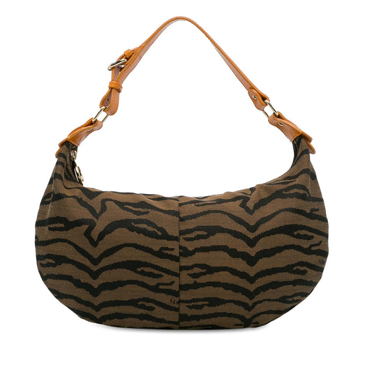 Fendi Zebra Print Canvas Hobo (RSZLfY)