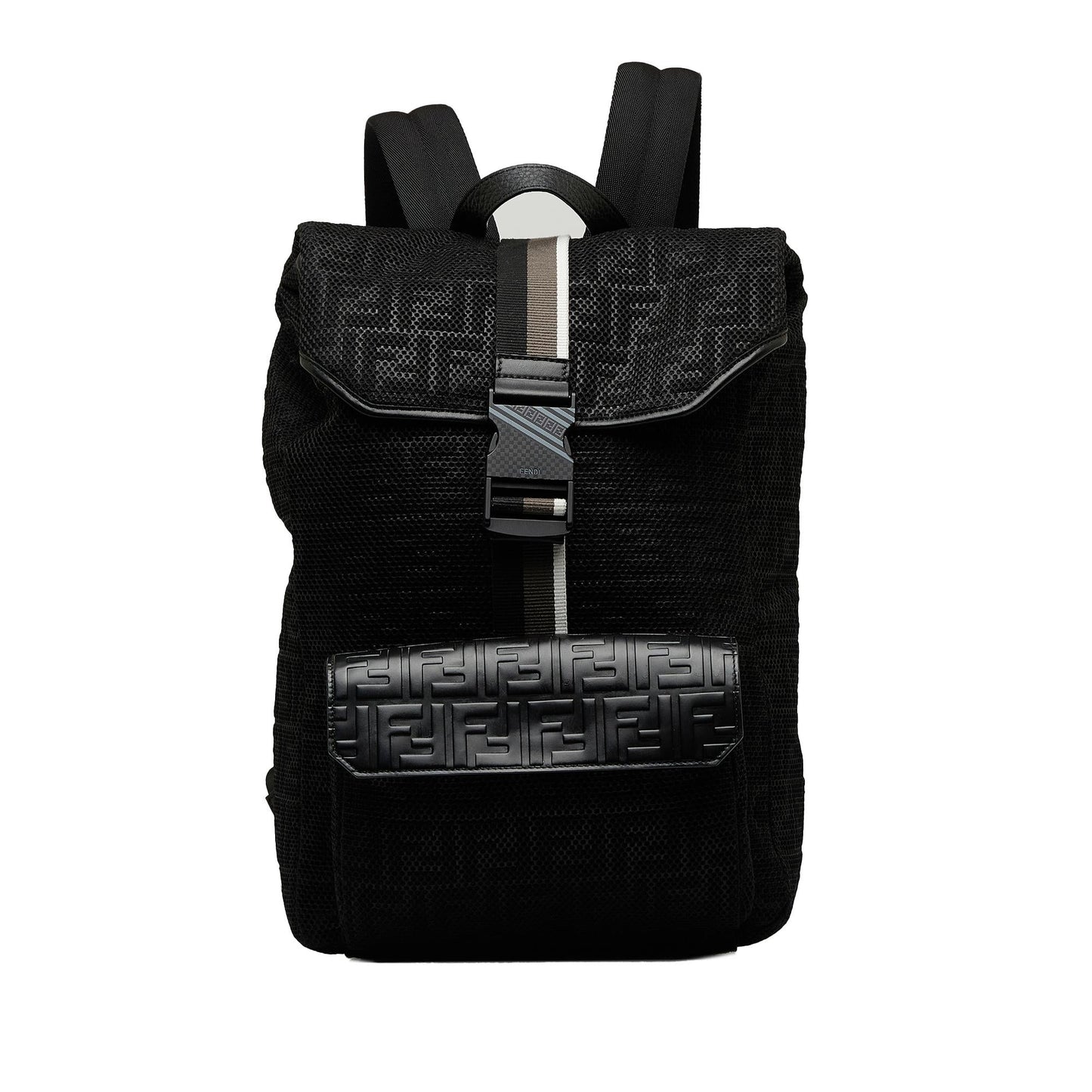 Fendi Zucca Buckle Flap Backpack (CXXC0L)