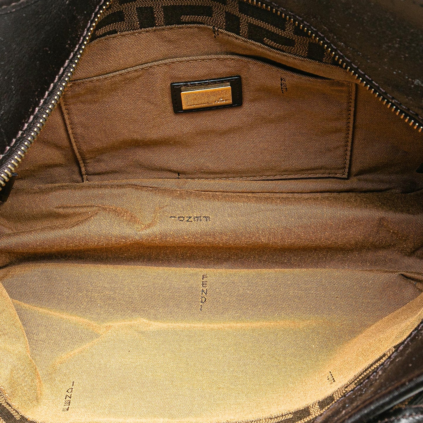 Fendi Zucchino Canvas Double Flap Shoulder Bag