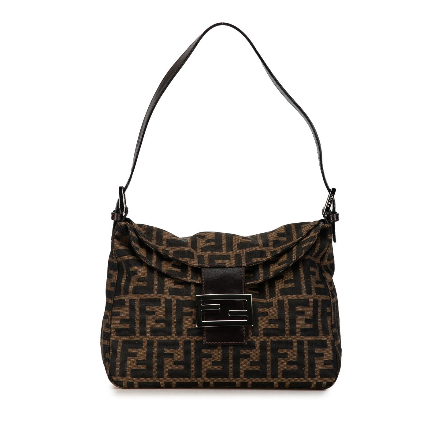 Fendi Zucca Canvas Double Flap Shoulder Bag (BZYeGl)