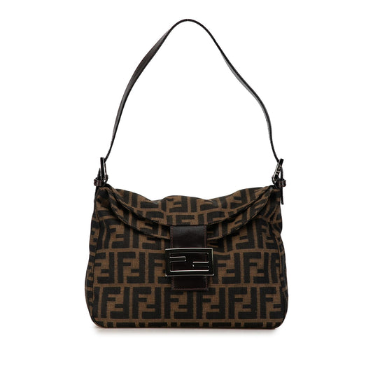 Fendi Zucca Canvas Double Flap Shoulder Bag (BZYeGl)