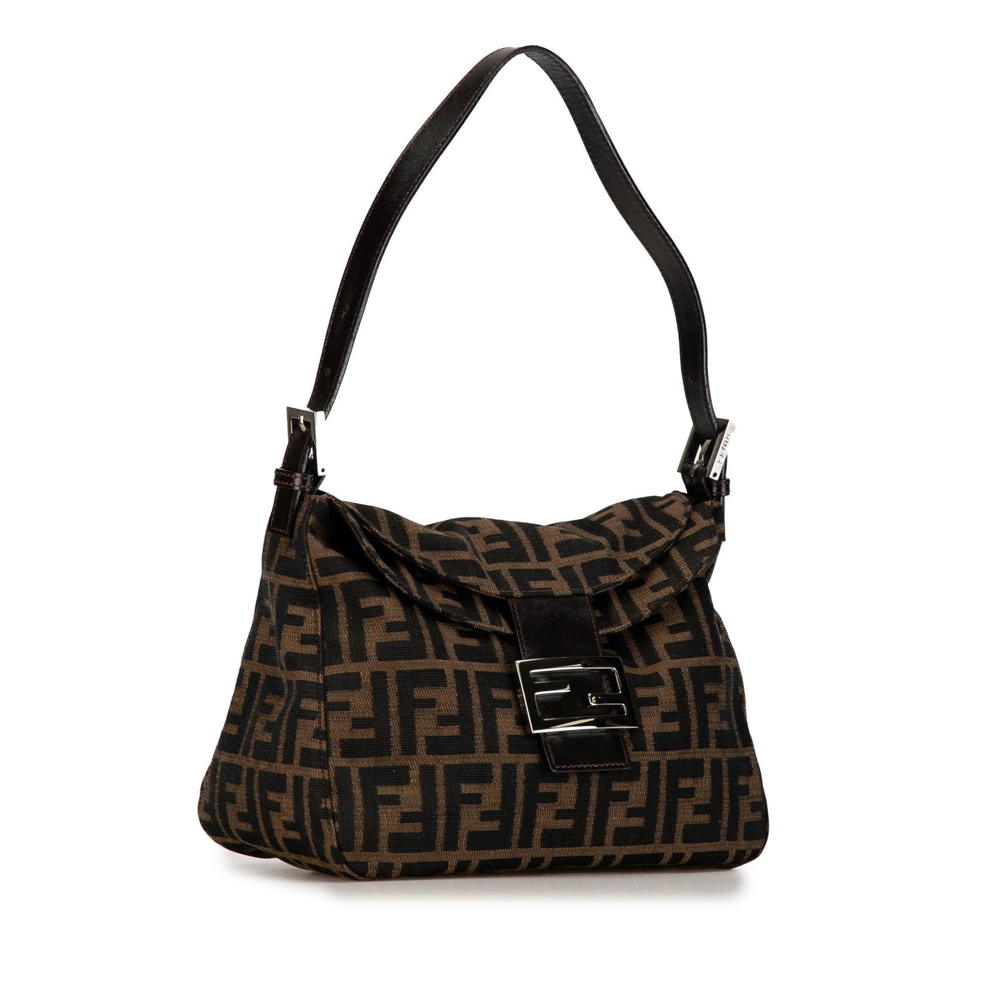 Fendi Zucca Canvas Double Flap Shoulder Bag (BZYeGl)