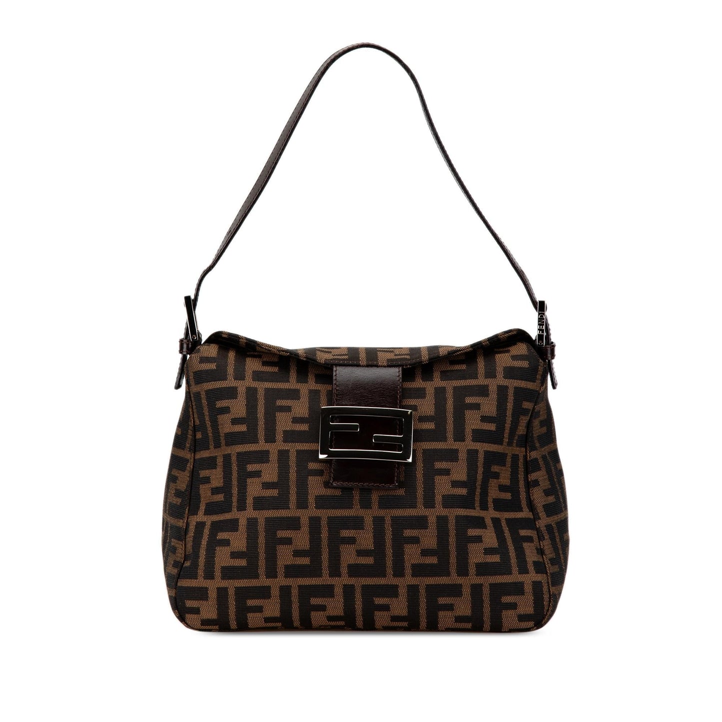 Fendi Zucca Canvas Double Flap Shoulder Bag (5160t3)