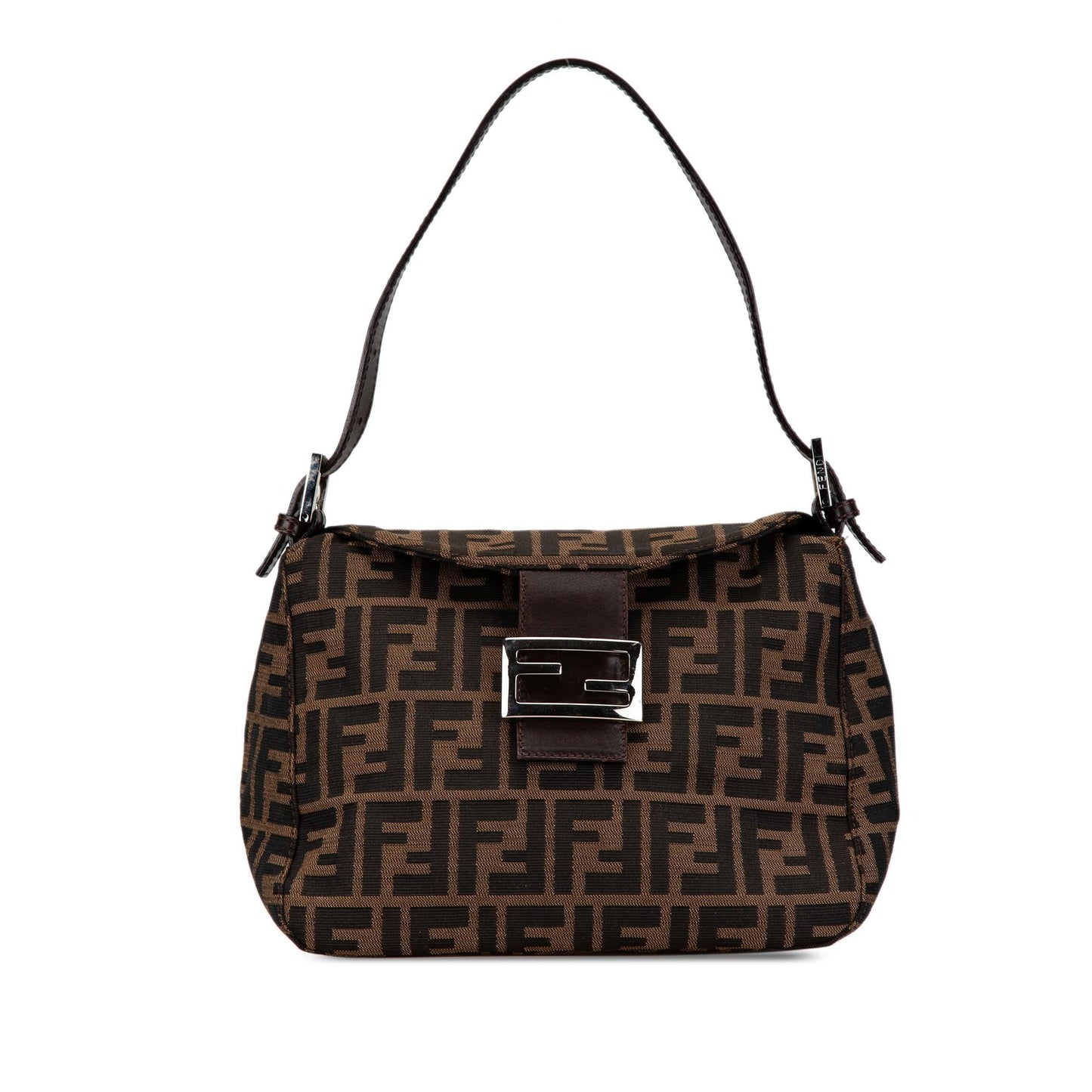 Fendi Zucca Canvas Double Flap Shoulder Bag (ulez5F)