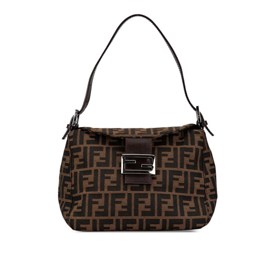 Fendi Zucca Canvas Double Flap Shoulder Bag (ulez5F)
