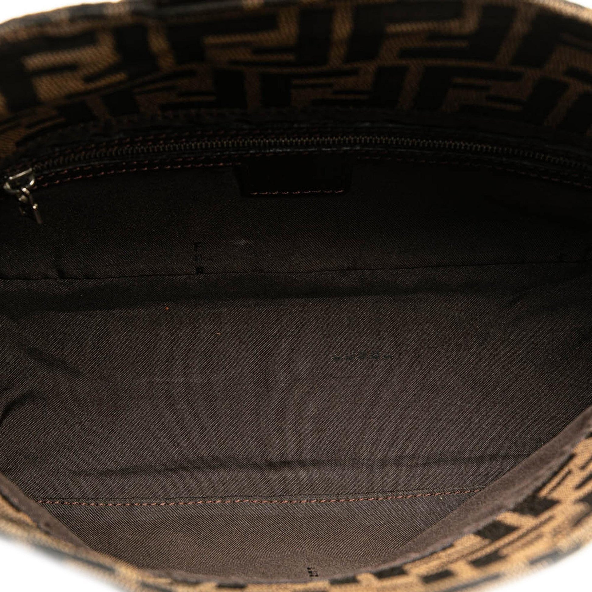 Fendi Zucca Canvas Double Flap Shoulder Bag (SHG-jvqpSt)
