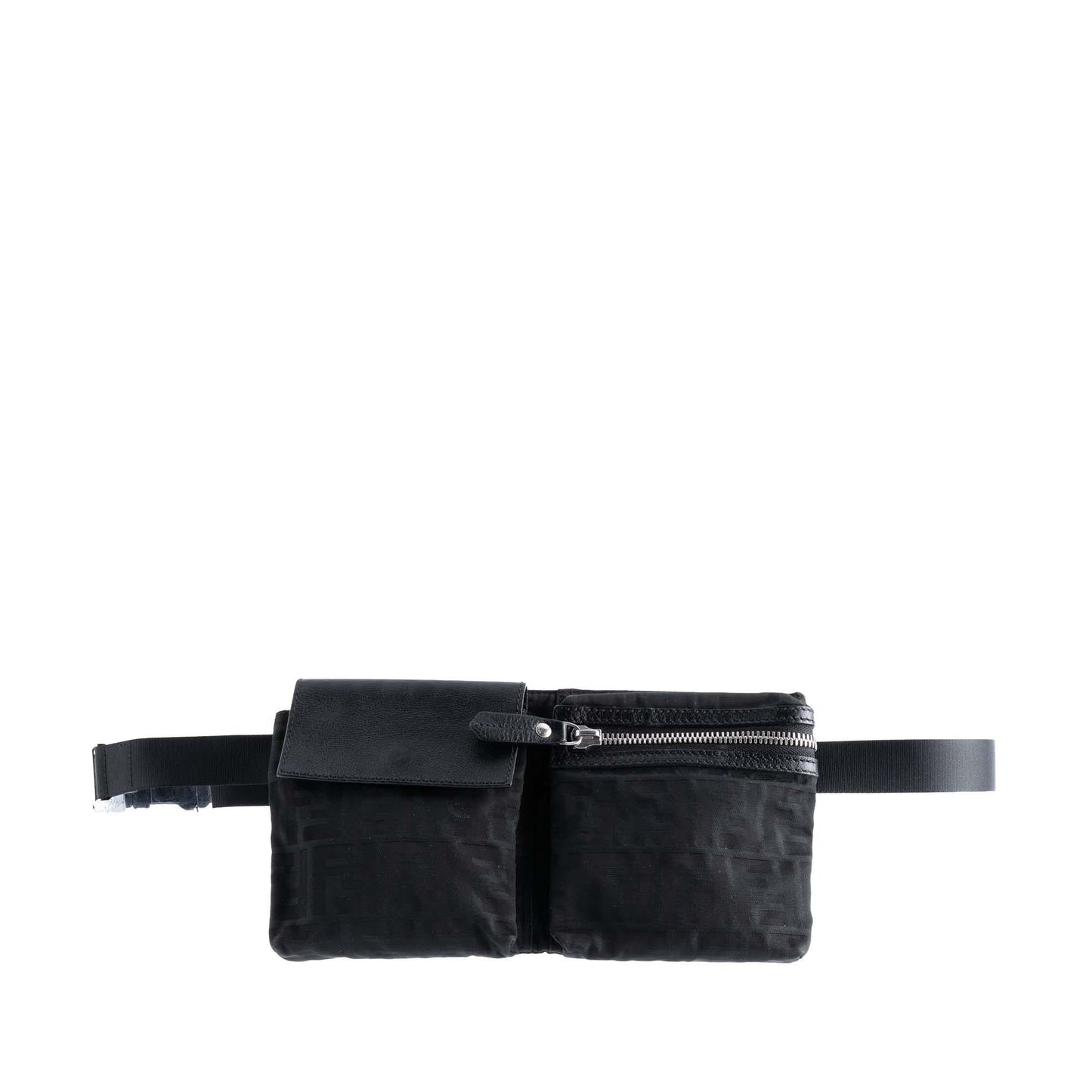 Fendi Zucca Canvas Double Pocket Belt Bag