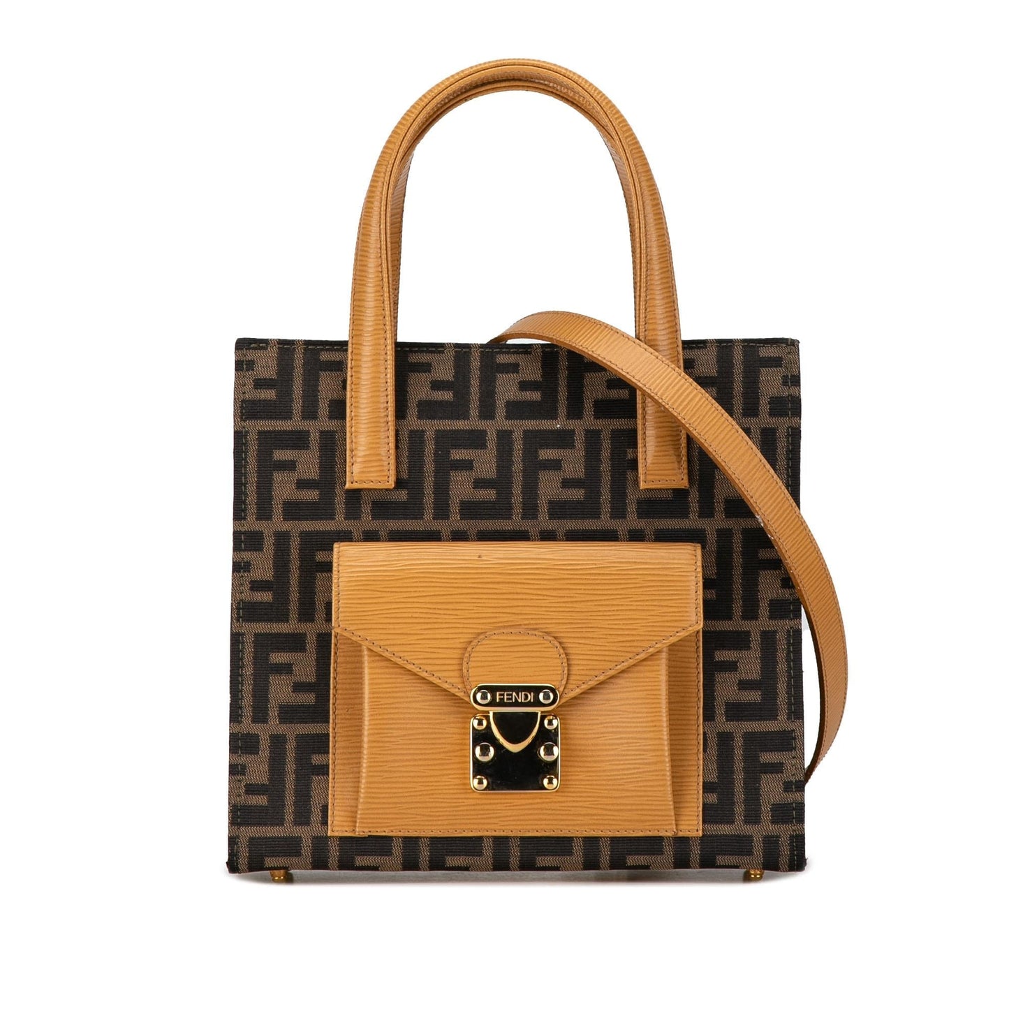Fendi Zucca Canvas Front Pocket Tote (Ms185y)