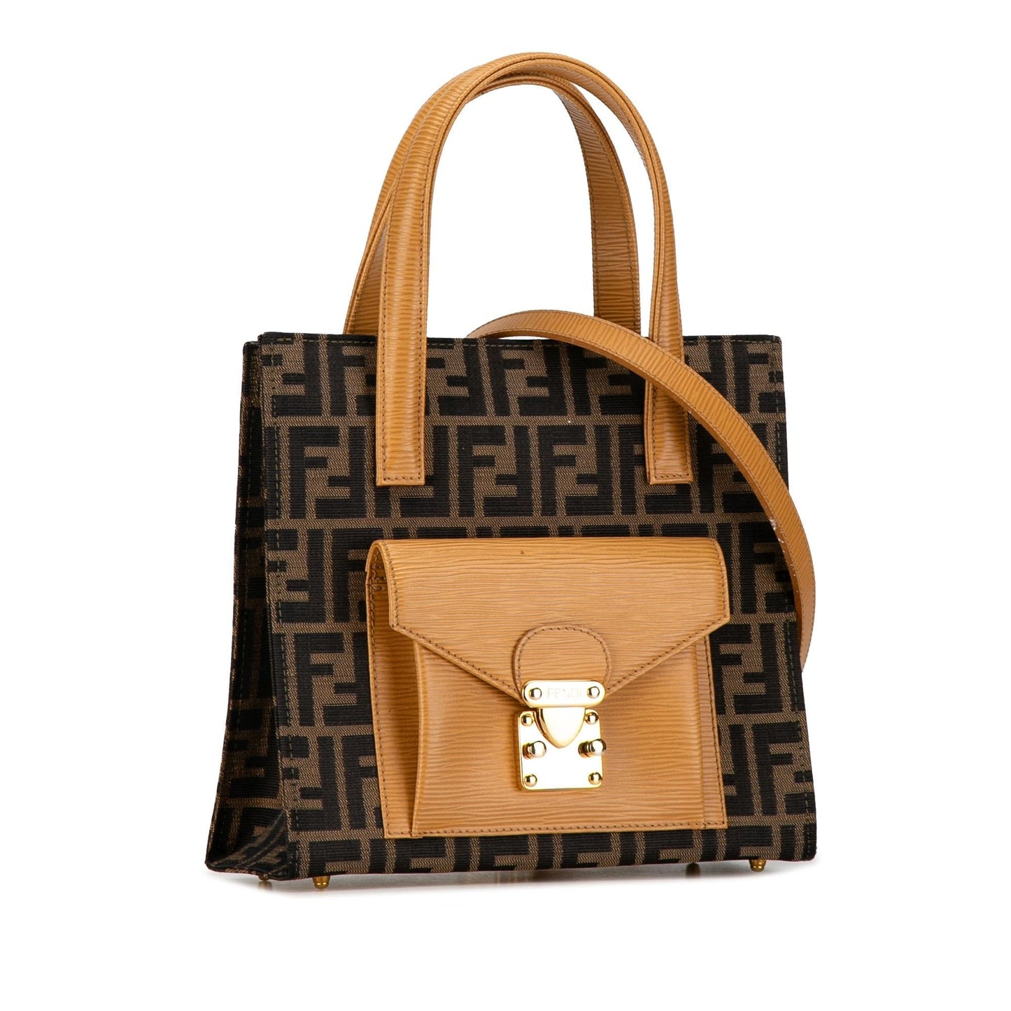 Fendi Zucca Canvas Front Pocket Tote (Ms185y)