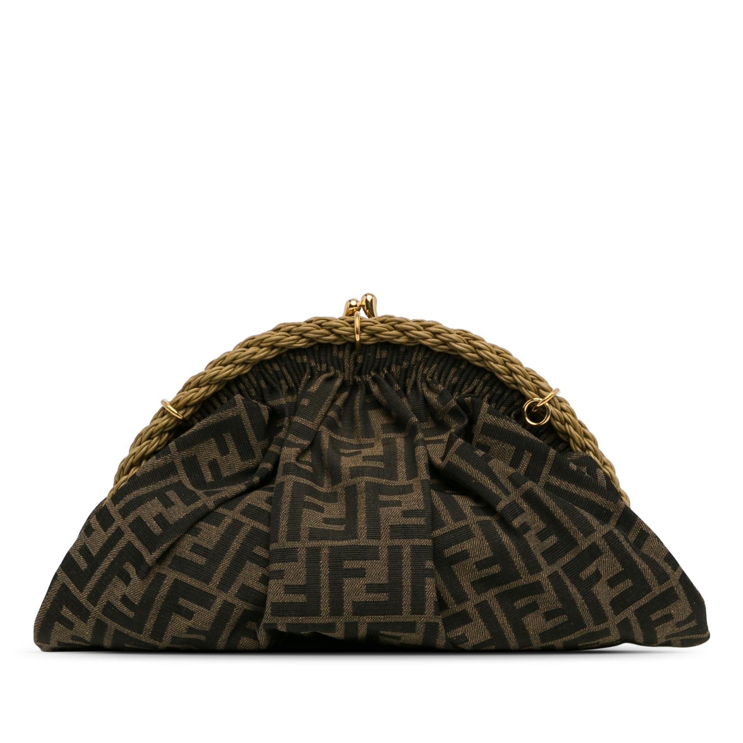 Fendi Zucca Canvas Shell Clutch (8ur43S)
