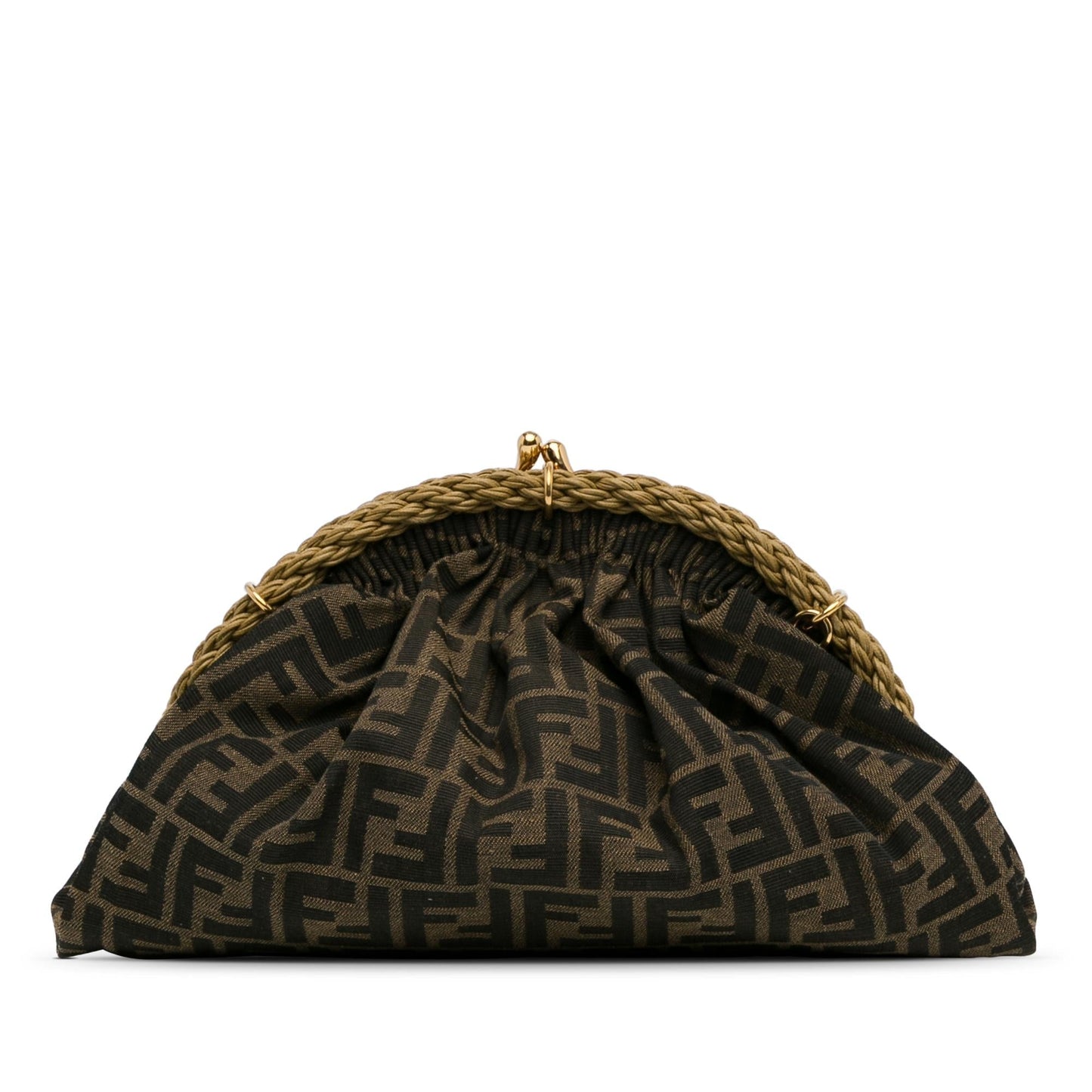 Fendi Zucca Canvas Shell Clutch (8ur43S)