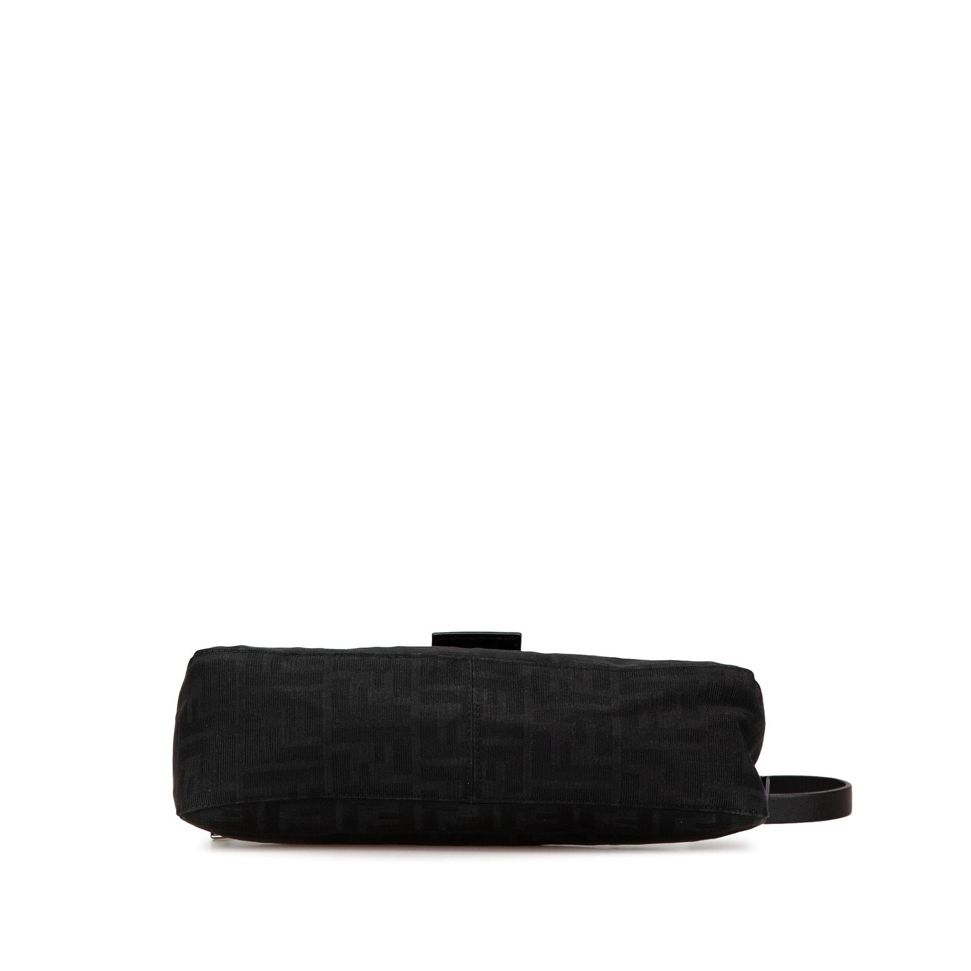 Fendi Zucca Embroidered Canvas Baguette Satchel