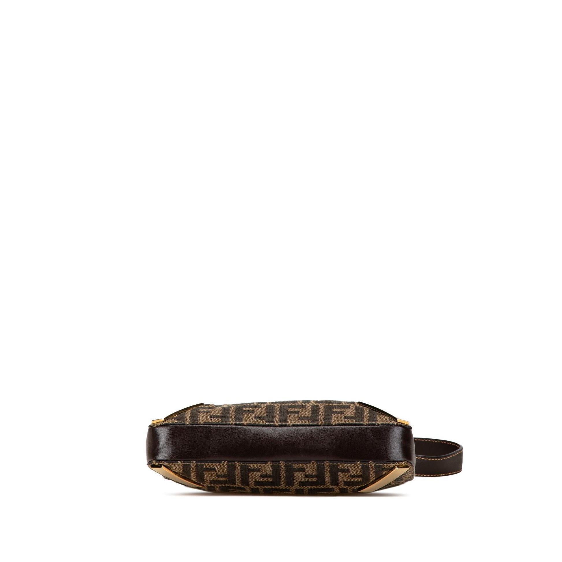 Fendi Zucchino Canvas Double Flap Mamma