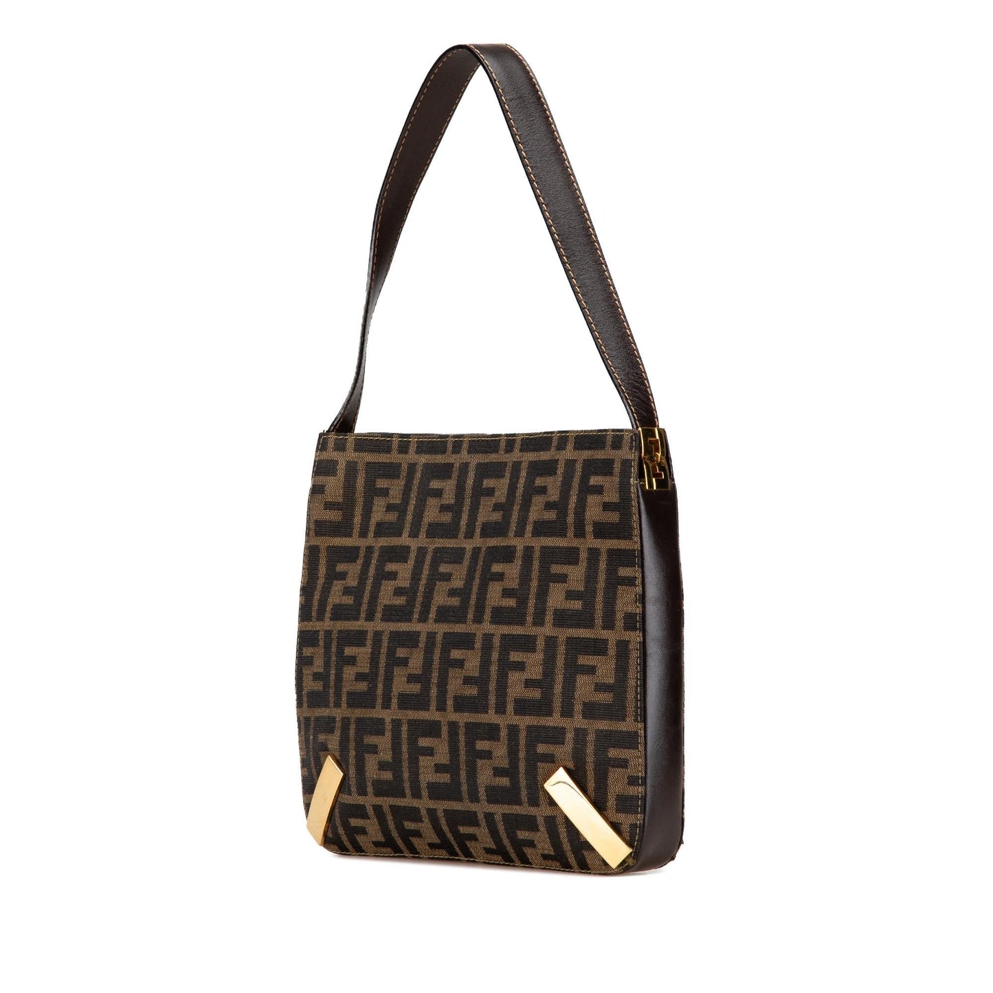 Fendi Zucchino Canvas Double Flap Mamma