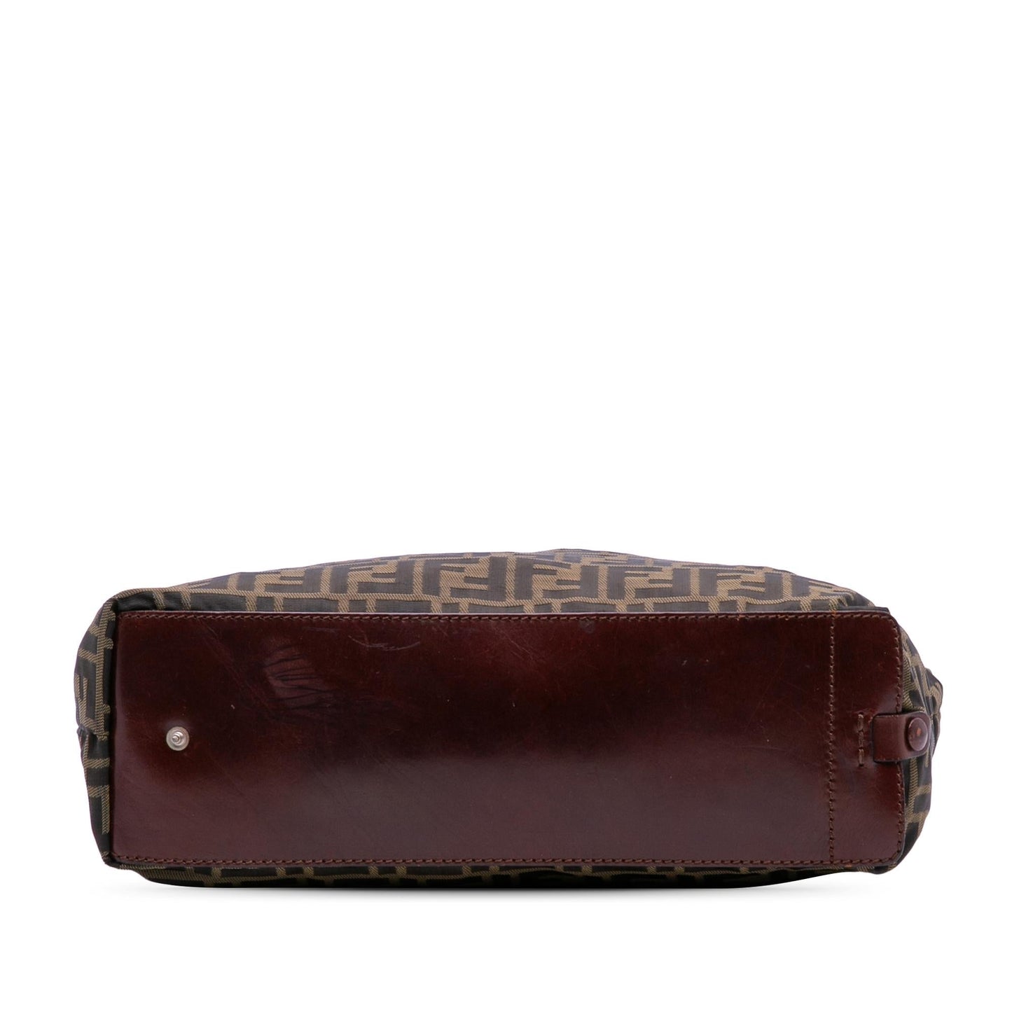 Fendi Zucca Embossed Stitched Leather Baguette Satchel