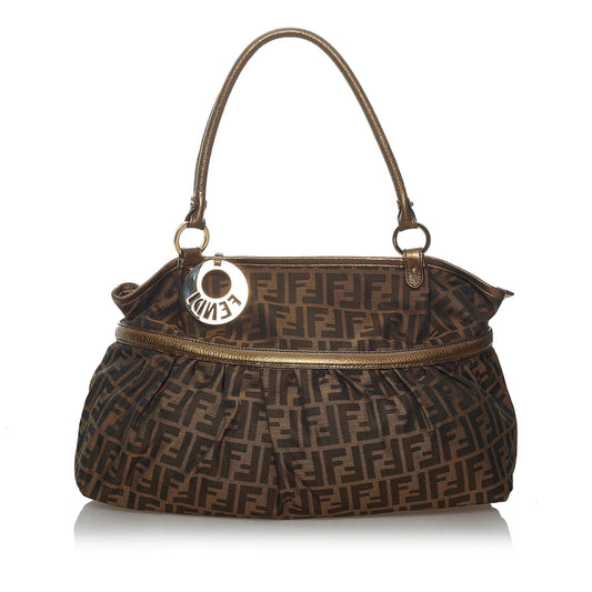 Fendi Zucca Chef Canvas Shoulder Bag (30172)