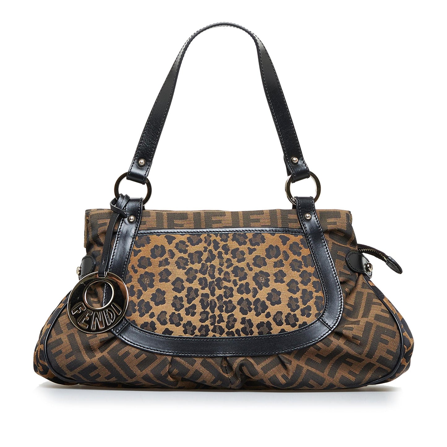 Fendi Zucca Chef Leopard Shoulder Bag (nwsCum)