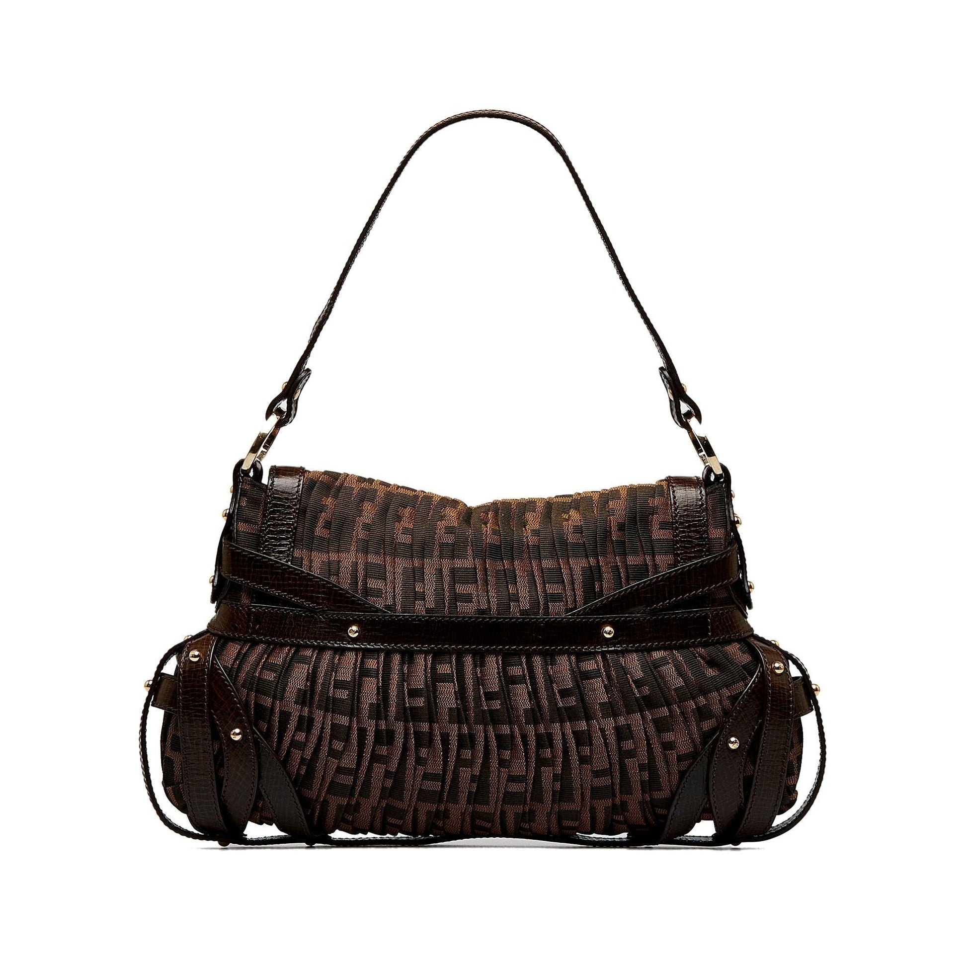 Fendi Zucca Chef Pleated Shoulder Bag