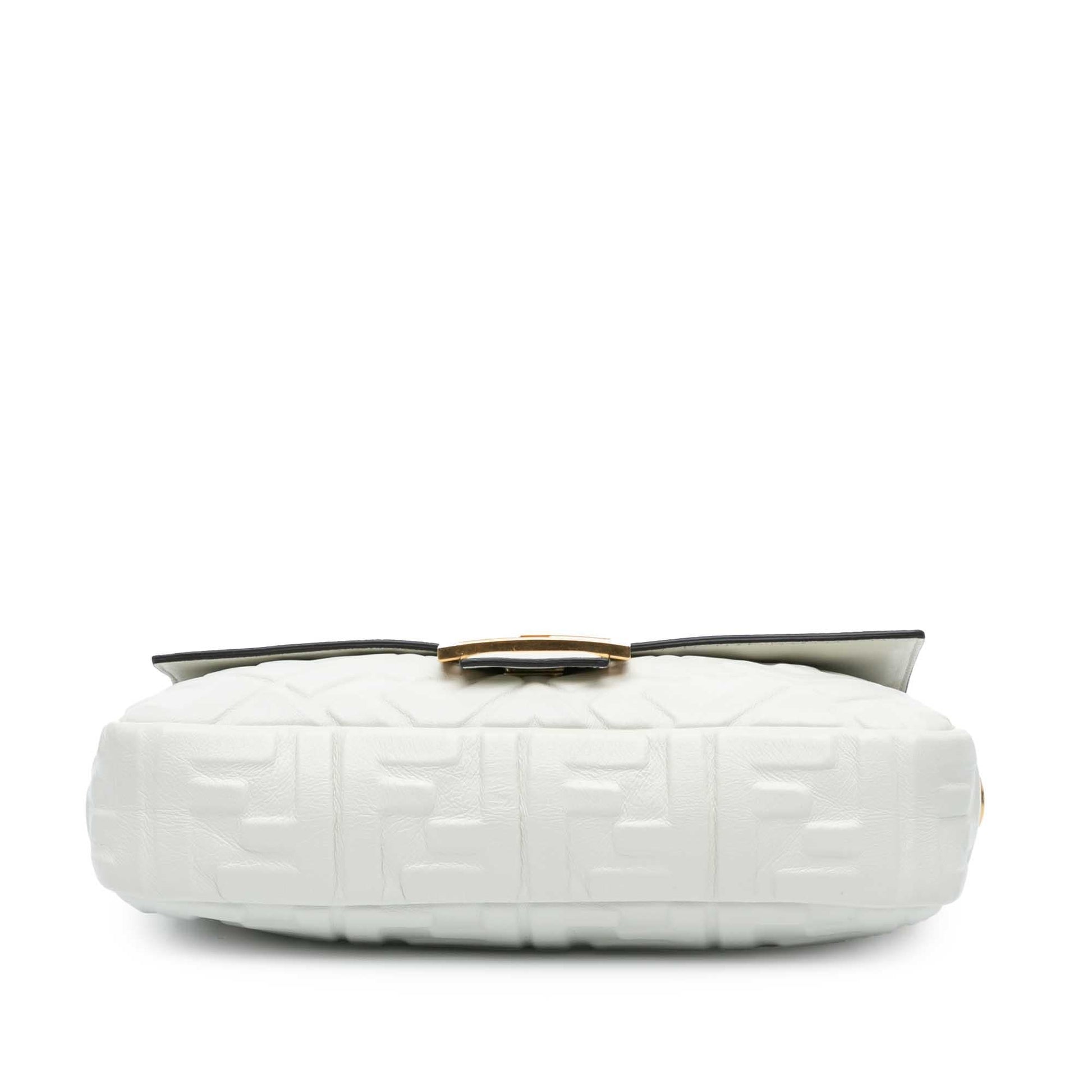 Fendi Zucca Embossed Baguette Satchel