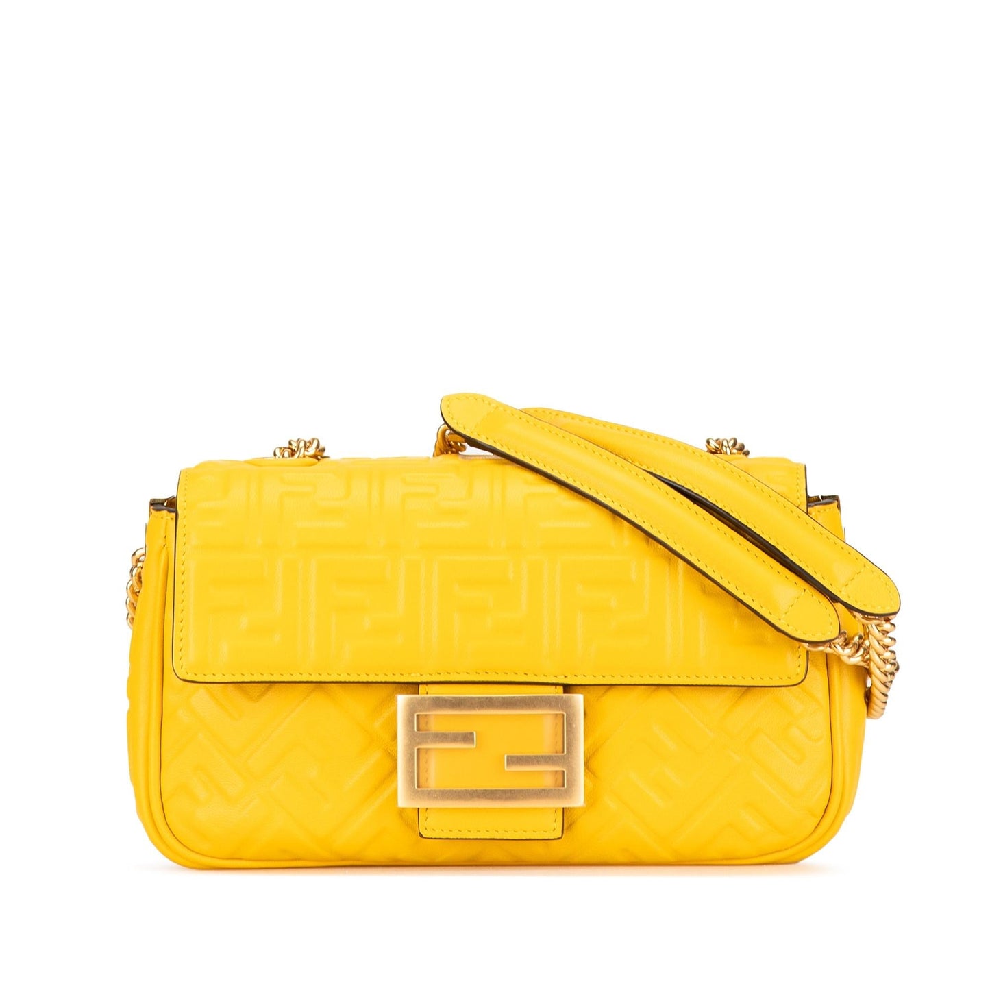 Fendi Zucca Embossed Chain Midi Baguette (cFziRb)