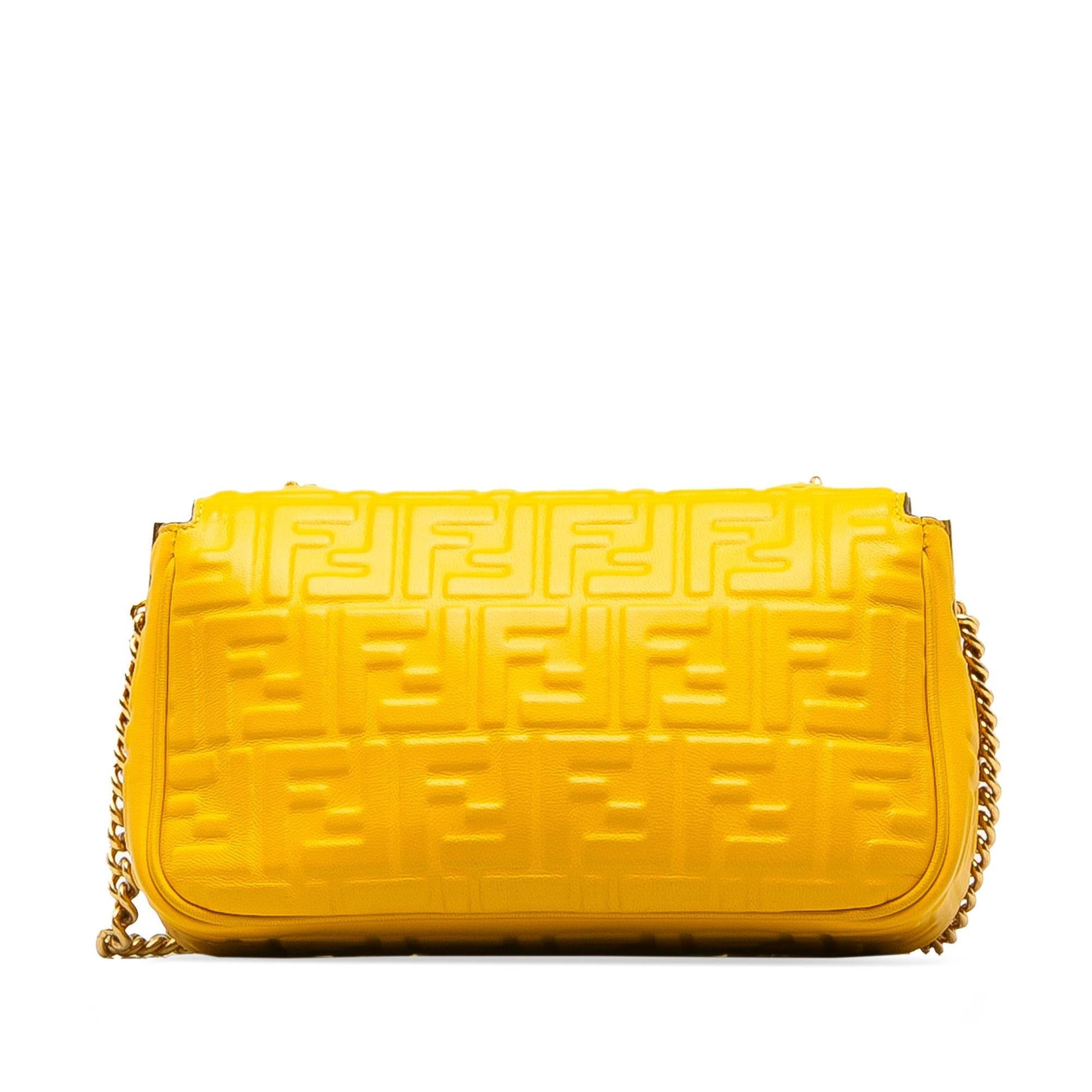 Fendi Zucca Embossed Chain Midi Baguette