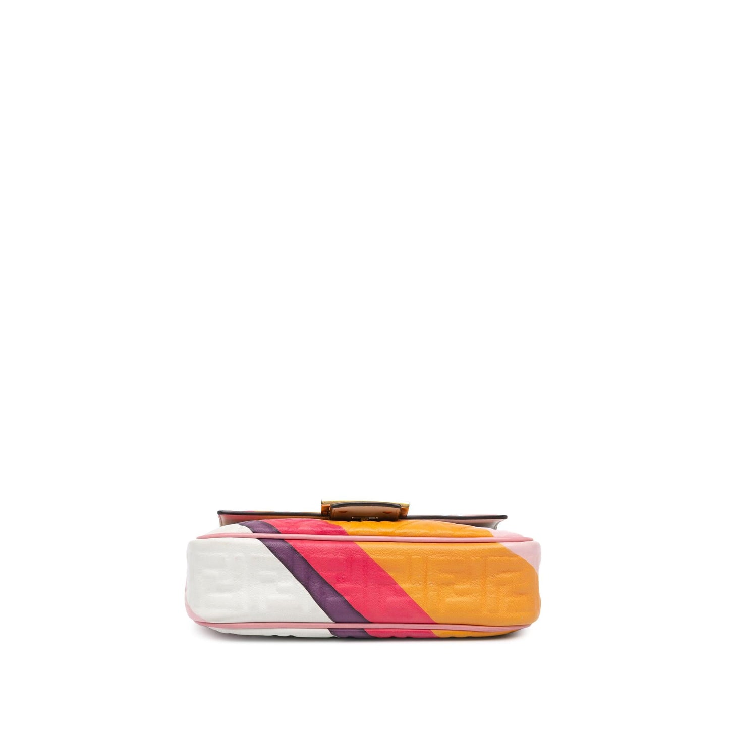 Fendi Zucca Embossed Leather Baguette Satchel