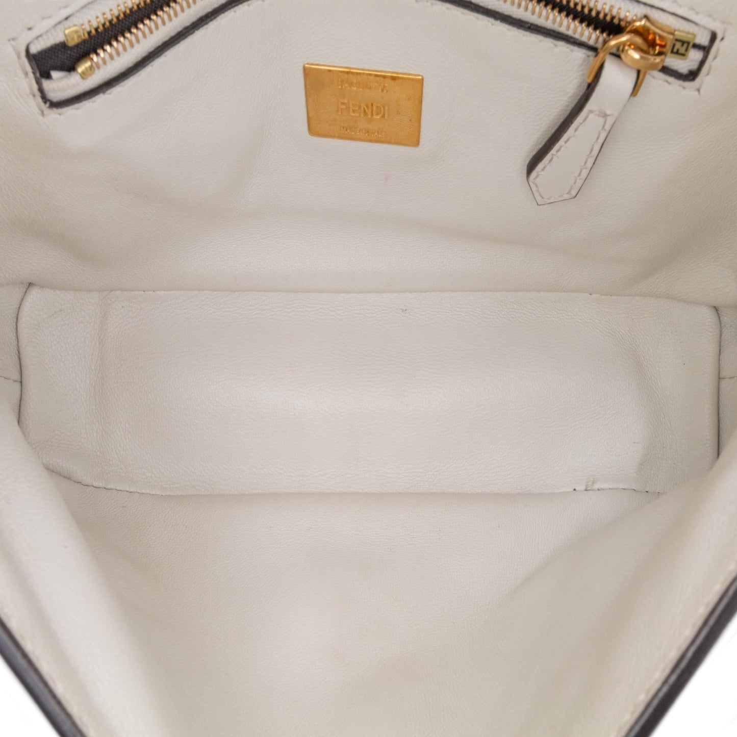 Fendi Zucca Embossed Leather Baguette Satchel