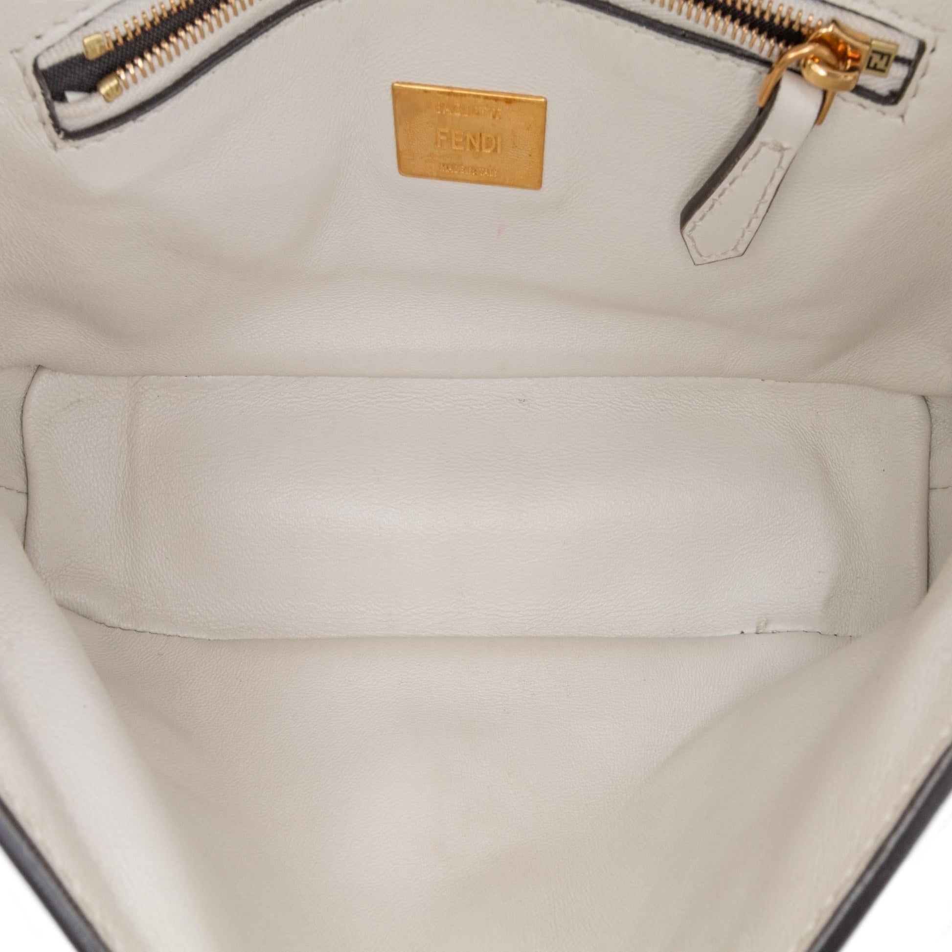 Fendi Zucca Embossed Leather Baguette Satchel