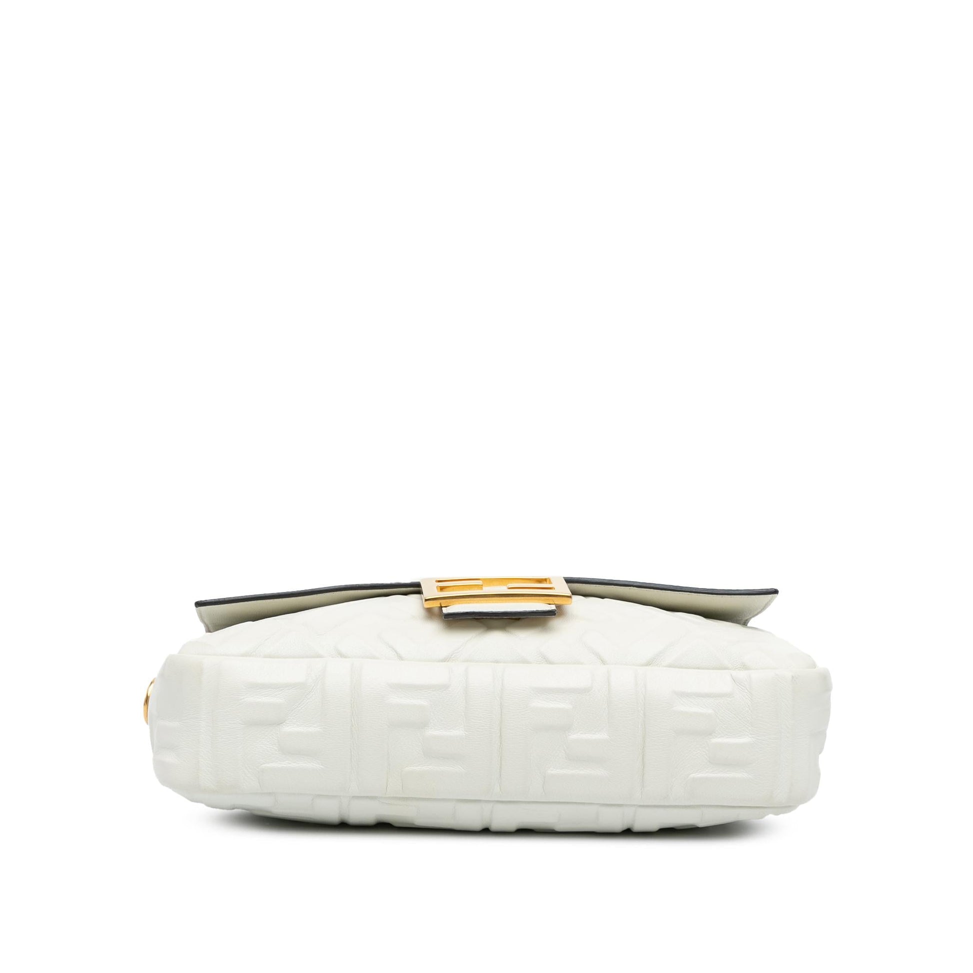 Fendi Zucca Embossed Leather Baguette Satchel