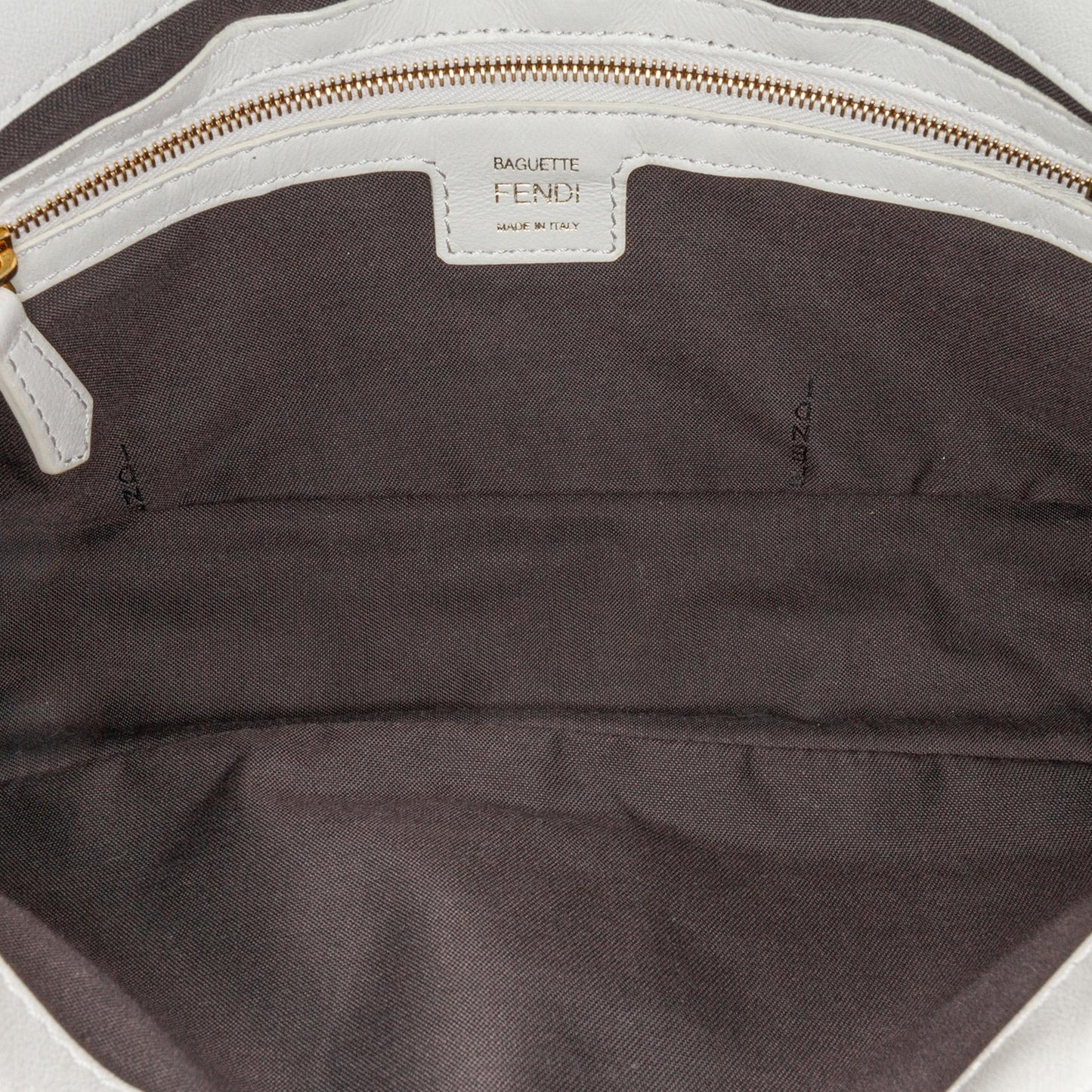 Fendi Zucca Embossed Leather Baguette Satchel