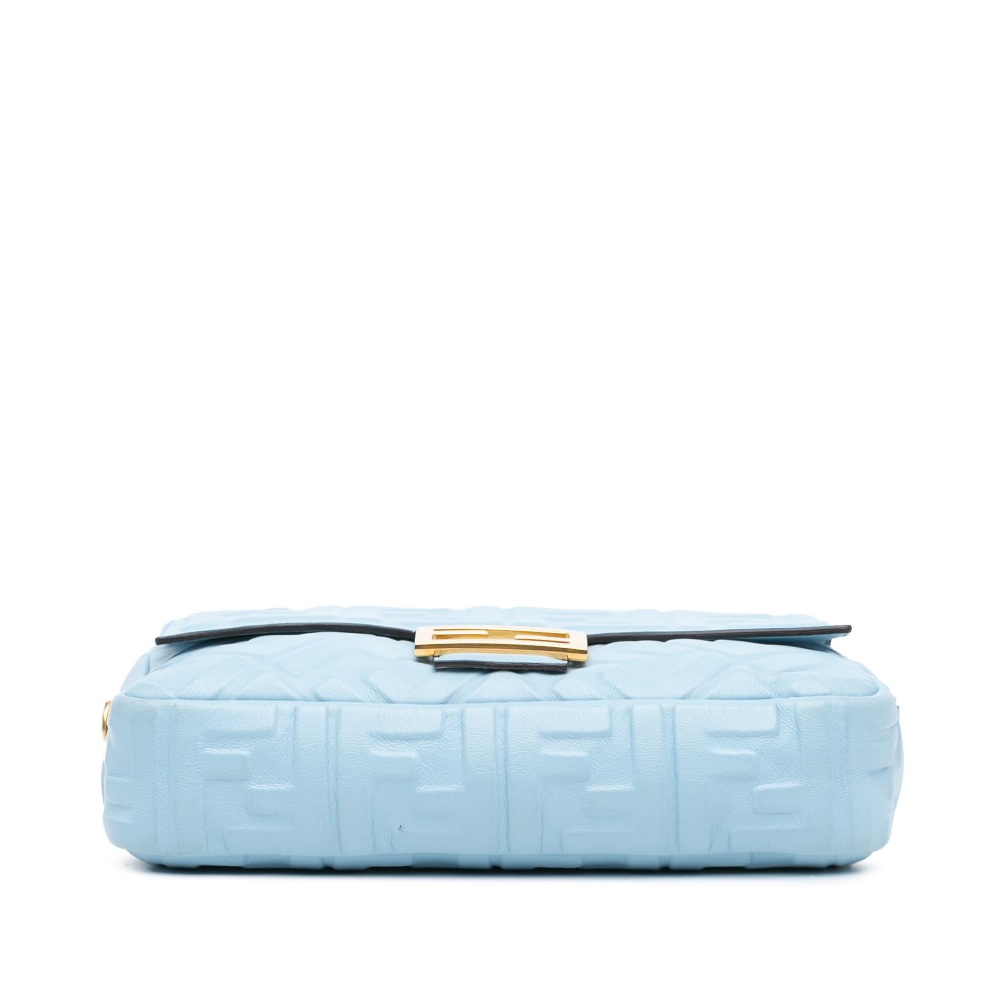 Fendi Zucca Embroidered Canvas Baguette Satchel