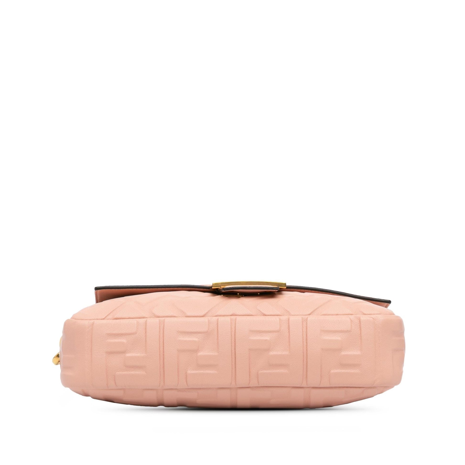 Fendi Zucca Embossed Leather Baguette Satchel