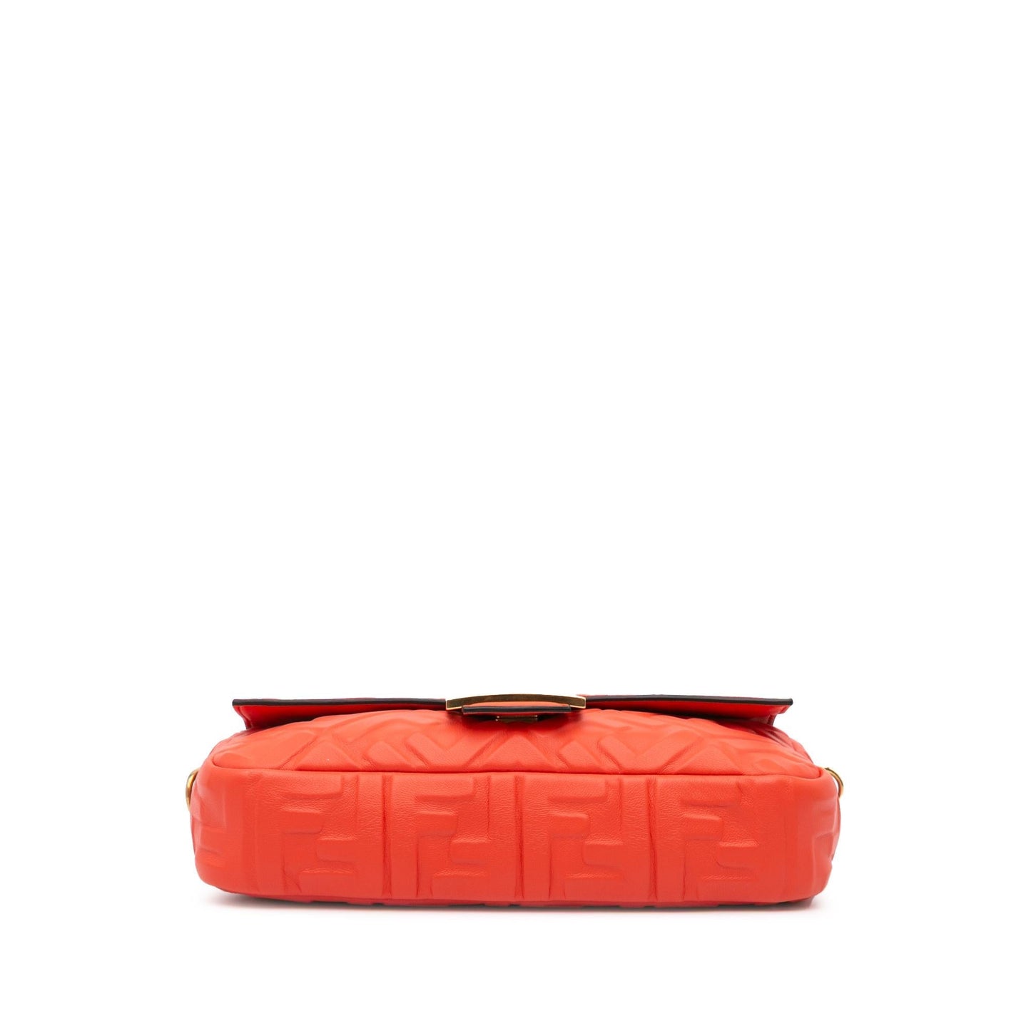 Fendi Zucca Embossed Leather Baguette Satchel