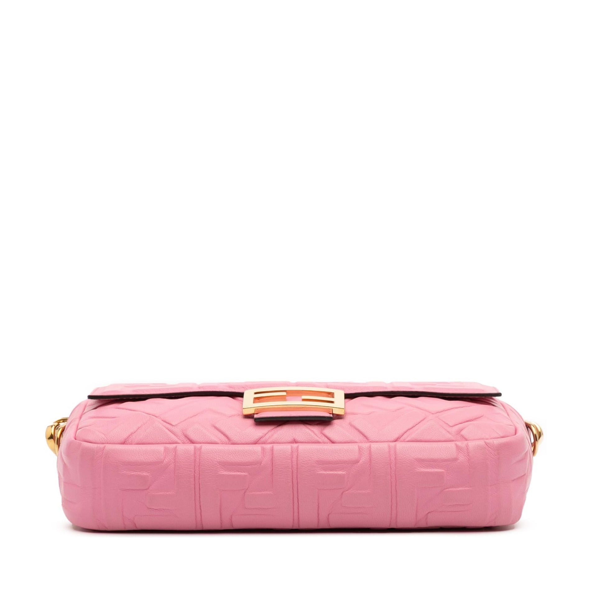 Fendi Zucca Embossed Leather Baguette Satchel
