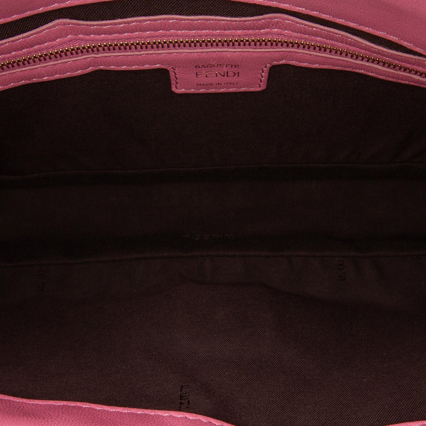 Fendi Zucca Embossed Leather Baguette Satchel