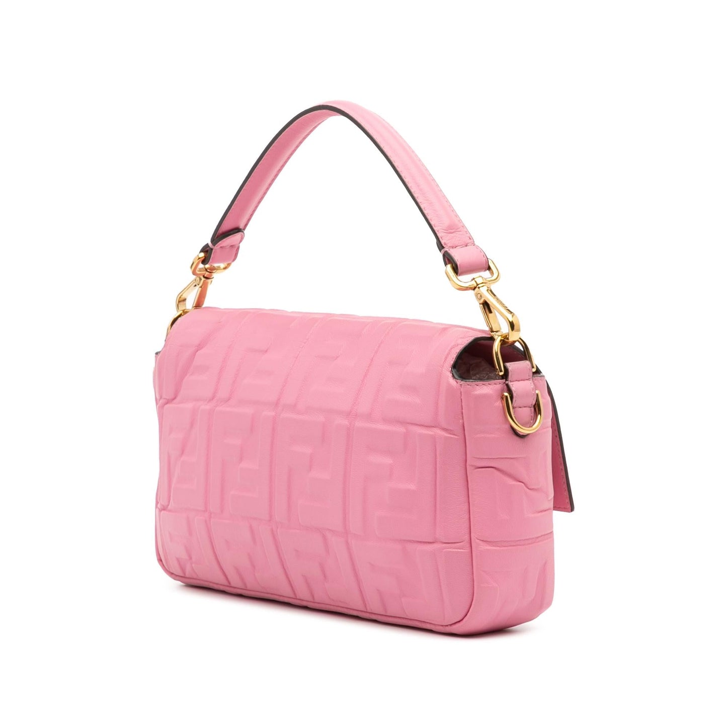Fendi Zucca Embossed Leather Baguette Satchel