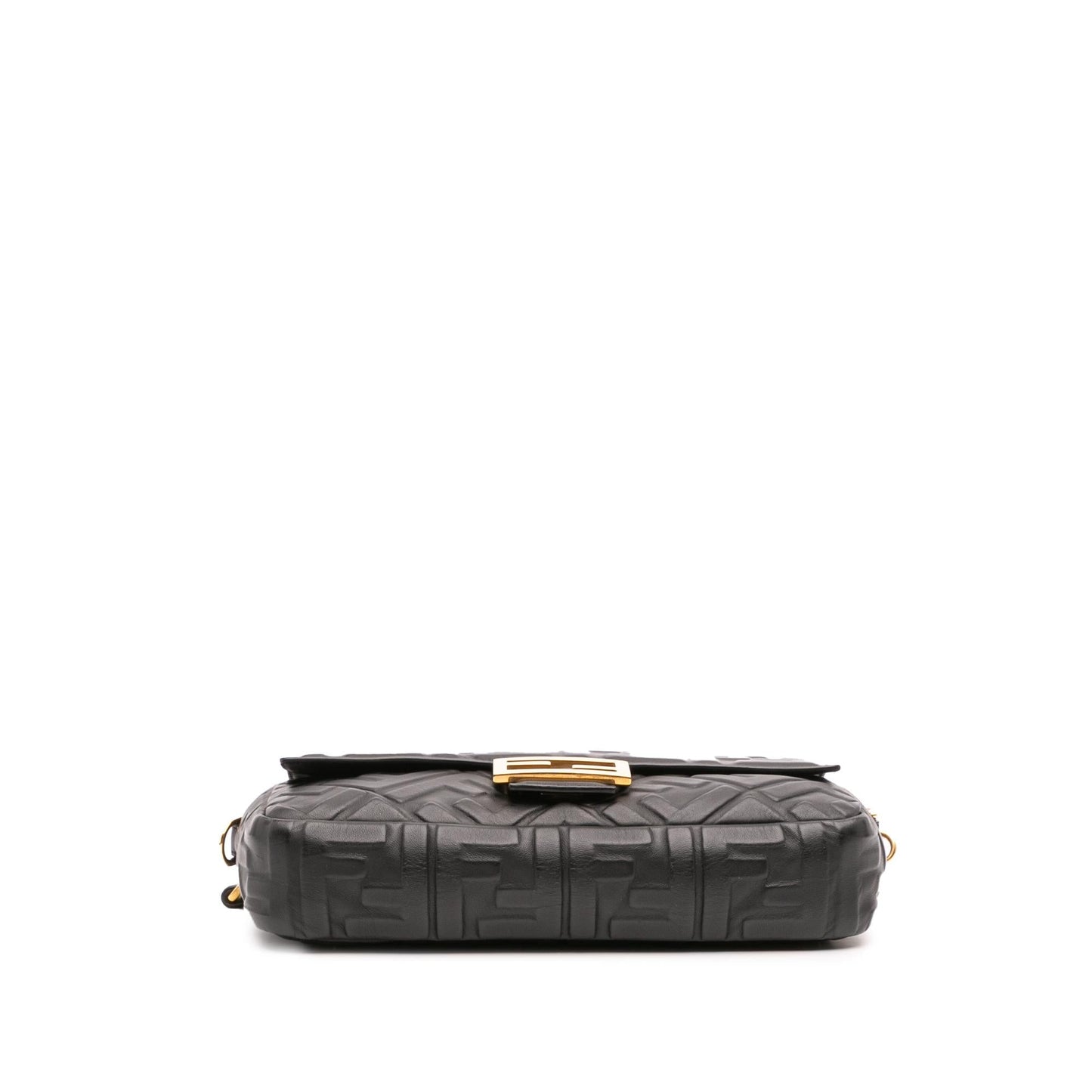 Fendi Zucca Embossed Leather Baguette Satchel