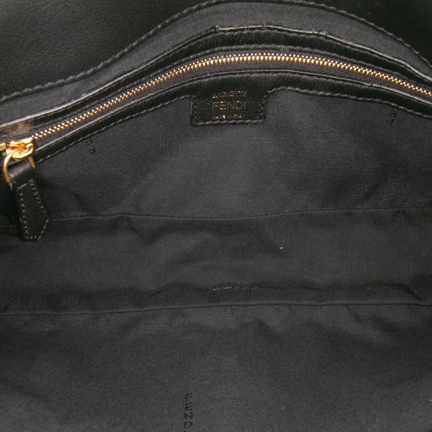 Fendi Zucca Embossed Leather Baguette Satchel