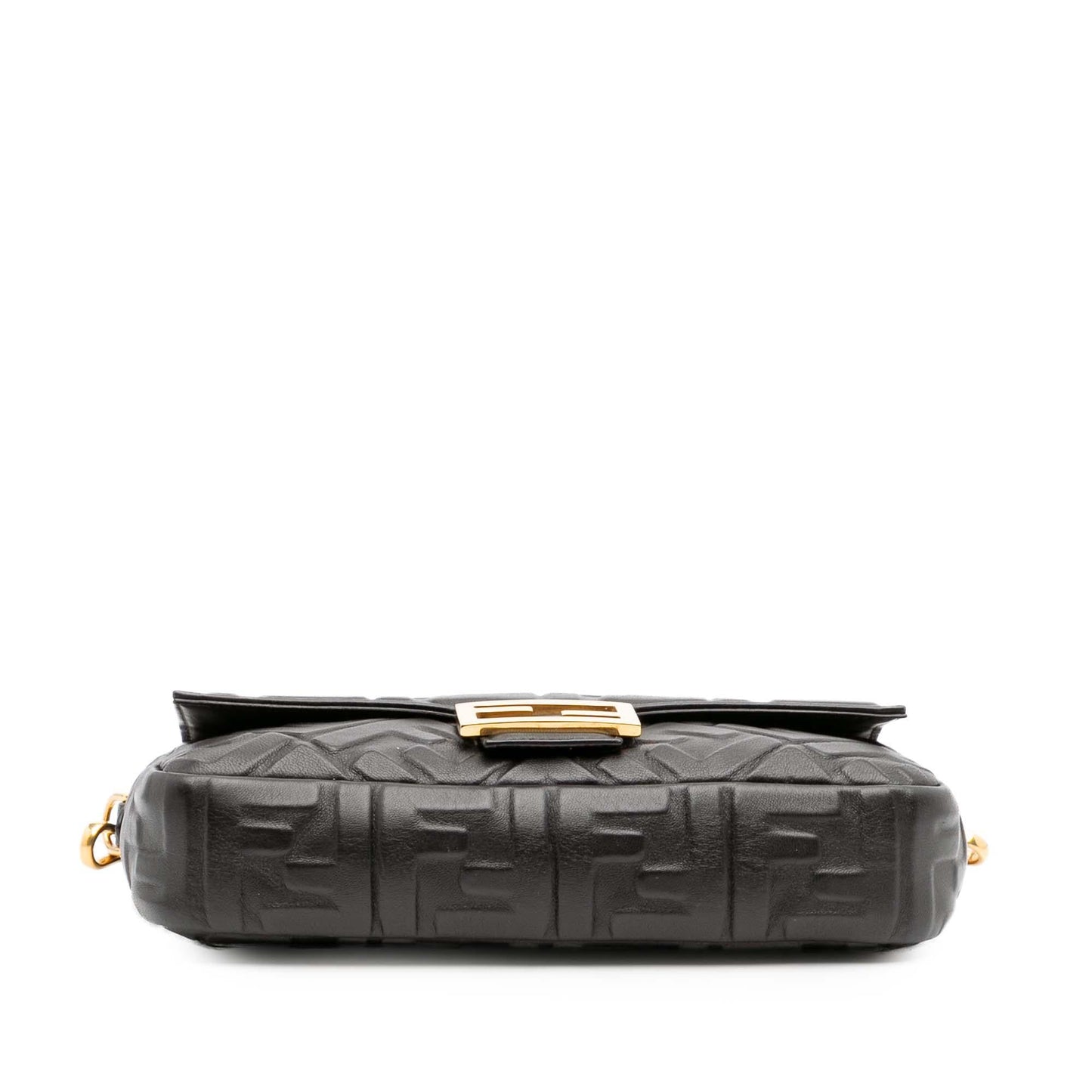 Fendi Zucca Embossed Leather Baguette Satchel