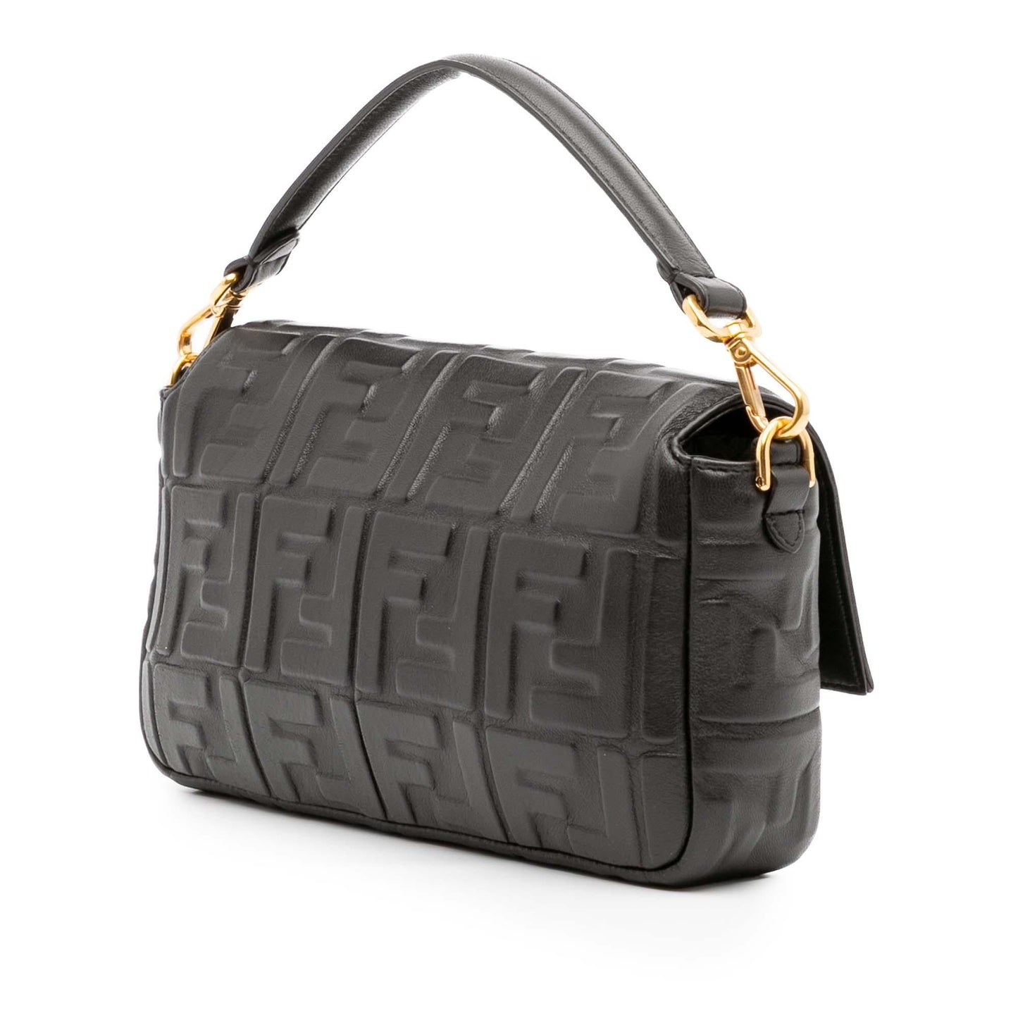 Fendi Zucca Embossed Leather Baguette Satchel