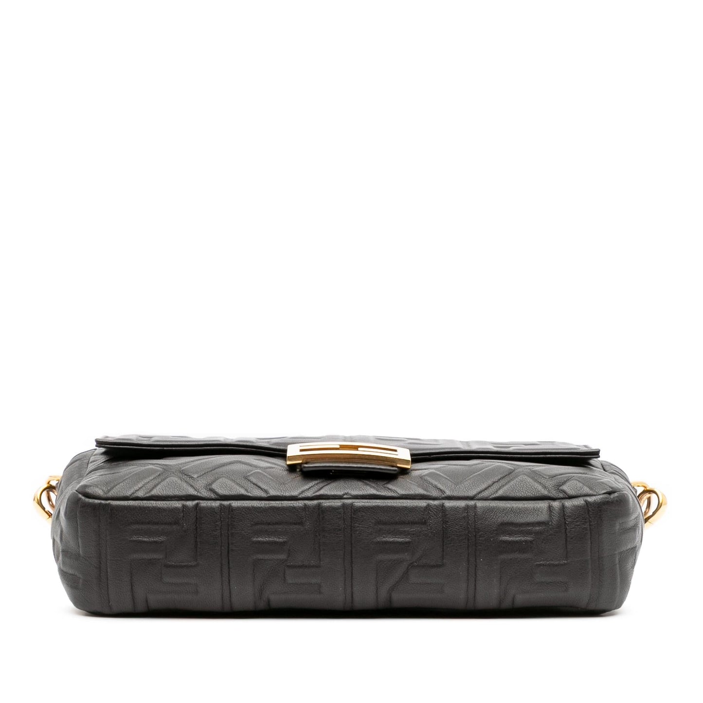 Fendi Zucca Embossed Leather Baguette Satchel